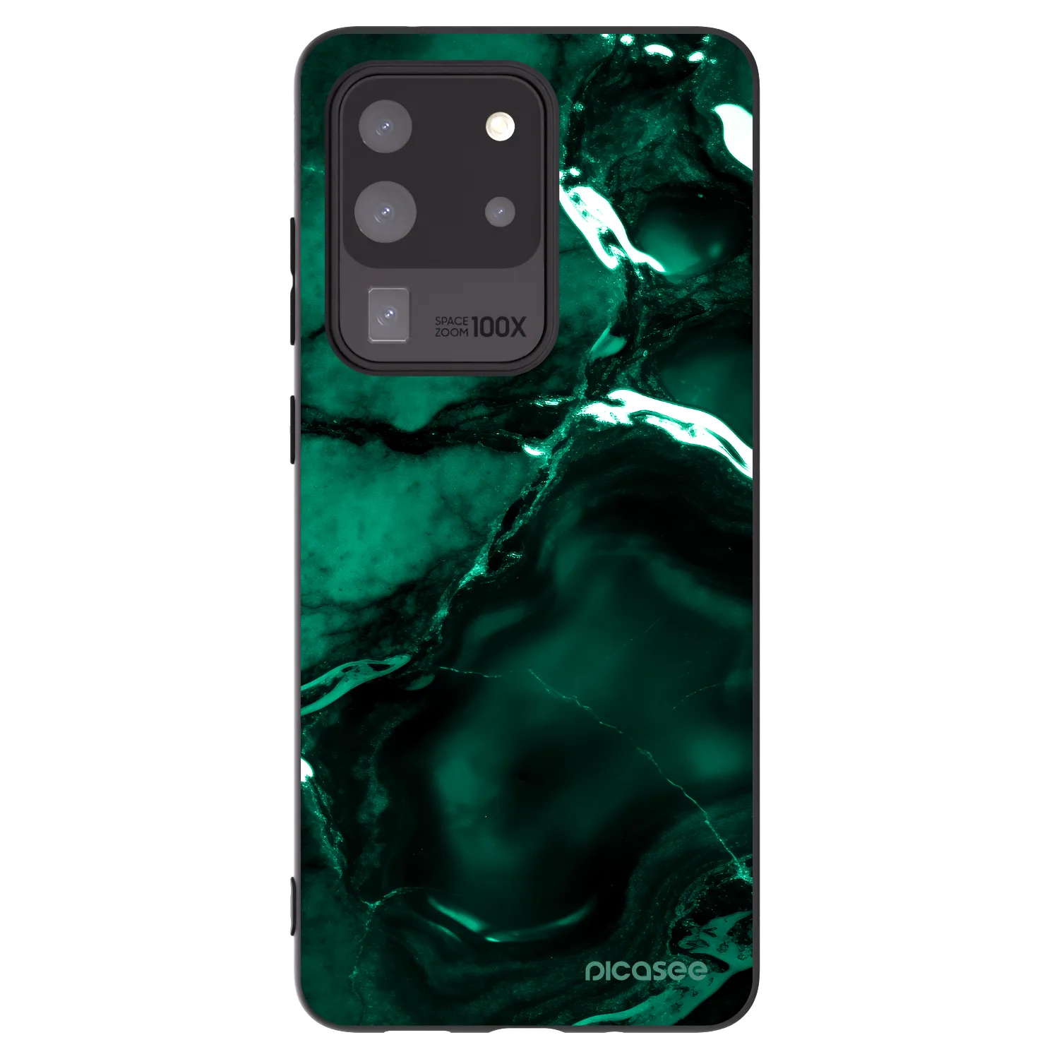 Picasee fekete szilikon tok az alábbi mobiltelefonokra Samsung Galaxy S20 Ultra 5G G988F - Dark emerald