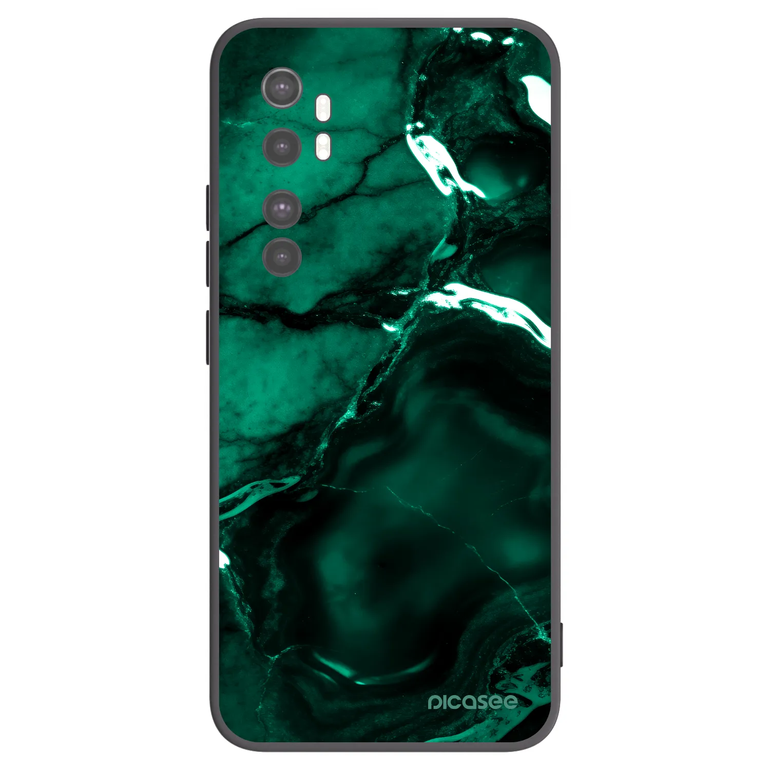 Picasee fekete szilikon tok az alábbi mobiltelefonokra Xiaomi Mi Note 10 Lite - Dark emerald
