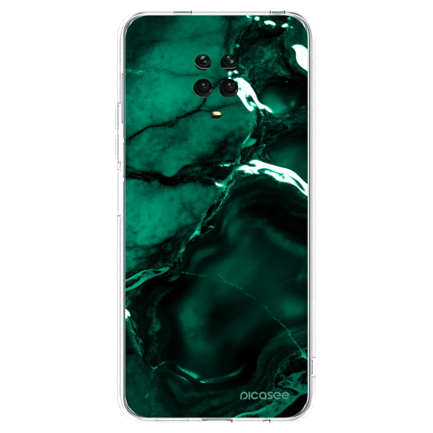 Picasee átlátszó szilikon tok az alábbi mobiltelefonokra Xiaomi Redmi Note 9S - Dark emerald