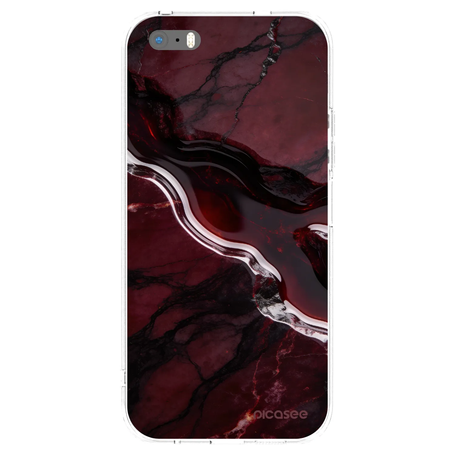 Picasee átlátszó szilikon tok az alábbi mobiltelefonokra Apple iPhone 5/5S/SE - Cherry stone