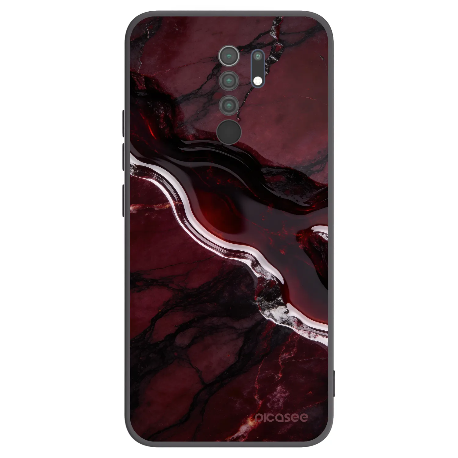 Picasee fekete szilikon tok az alábbi mobiltelefonokra Xiaomi Redmi 9 - Cherry stone