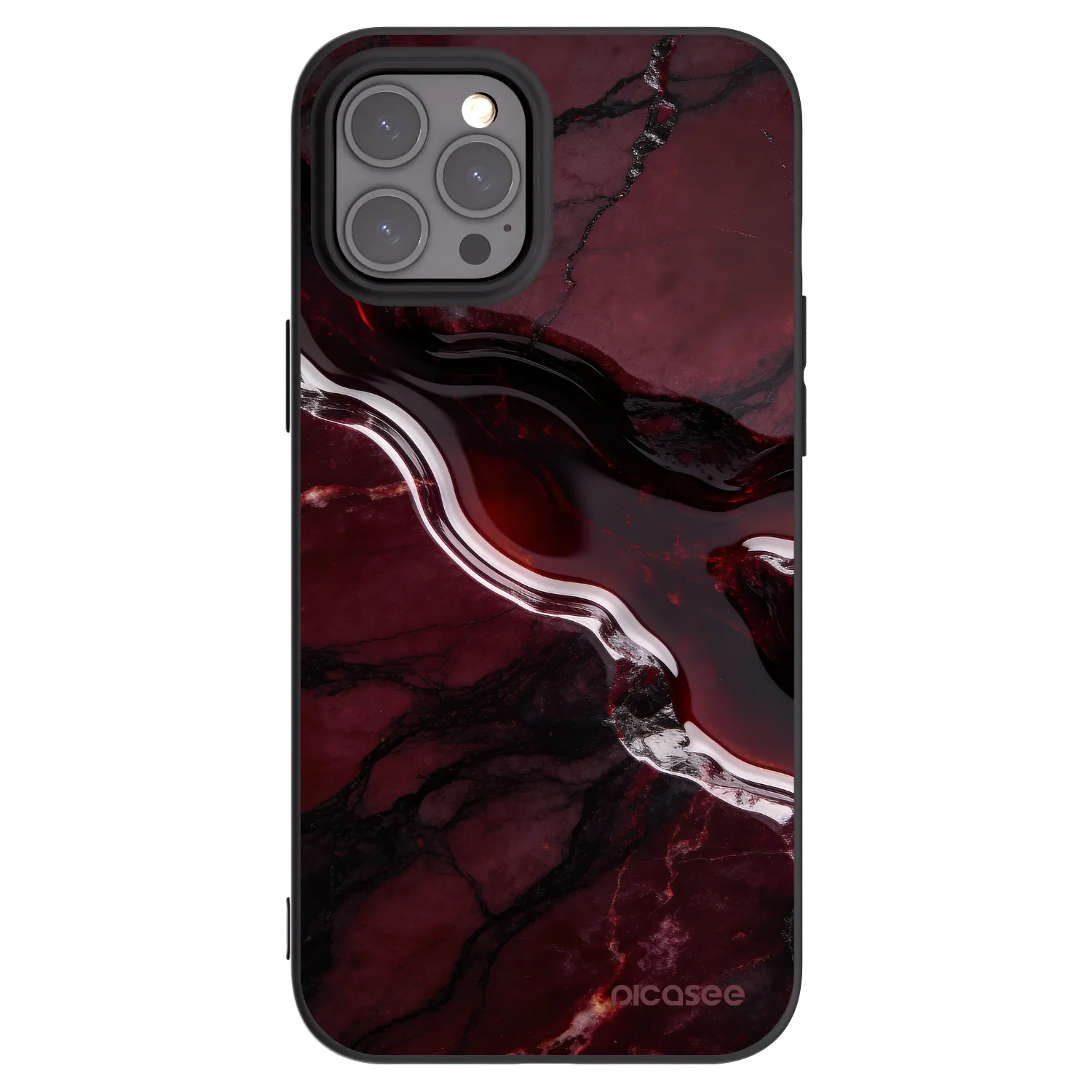 Picasee fekete szilikon tok az alábbi mobiltelefonokra Apple iPhone 12 Pro Max - Cherry stone