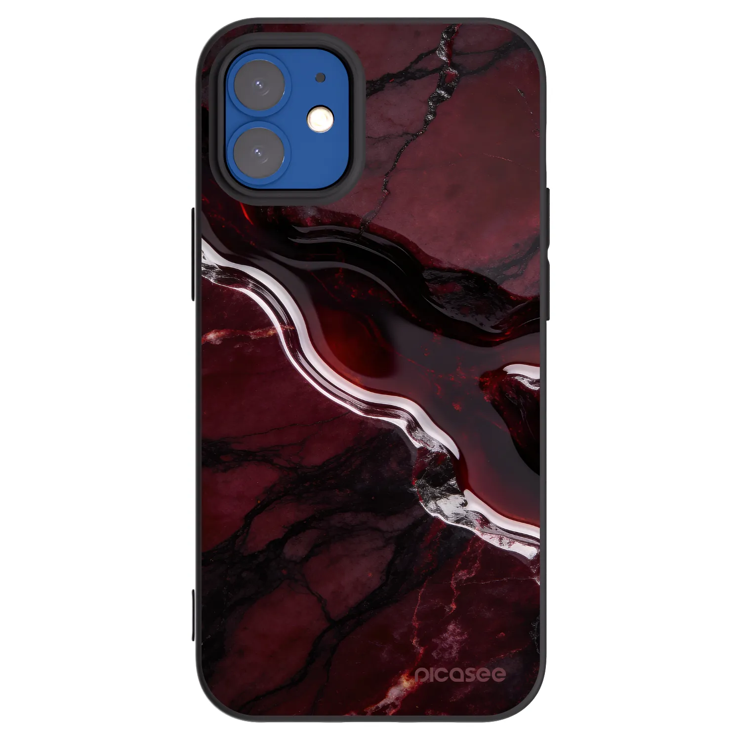 Picasee fekete szilikon tok az alábbi mobiltelefonokra Apple iPhone 12 mini - Cherry stone