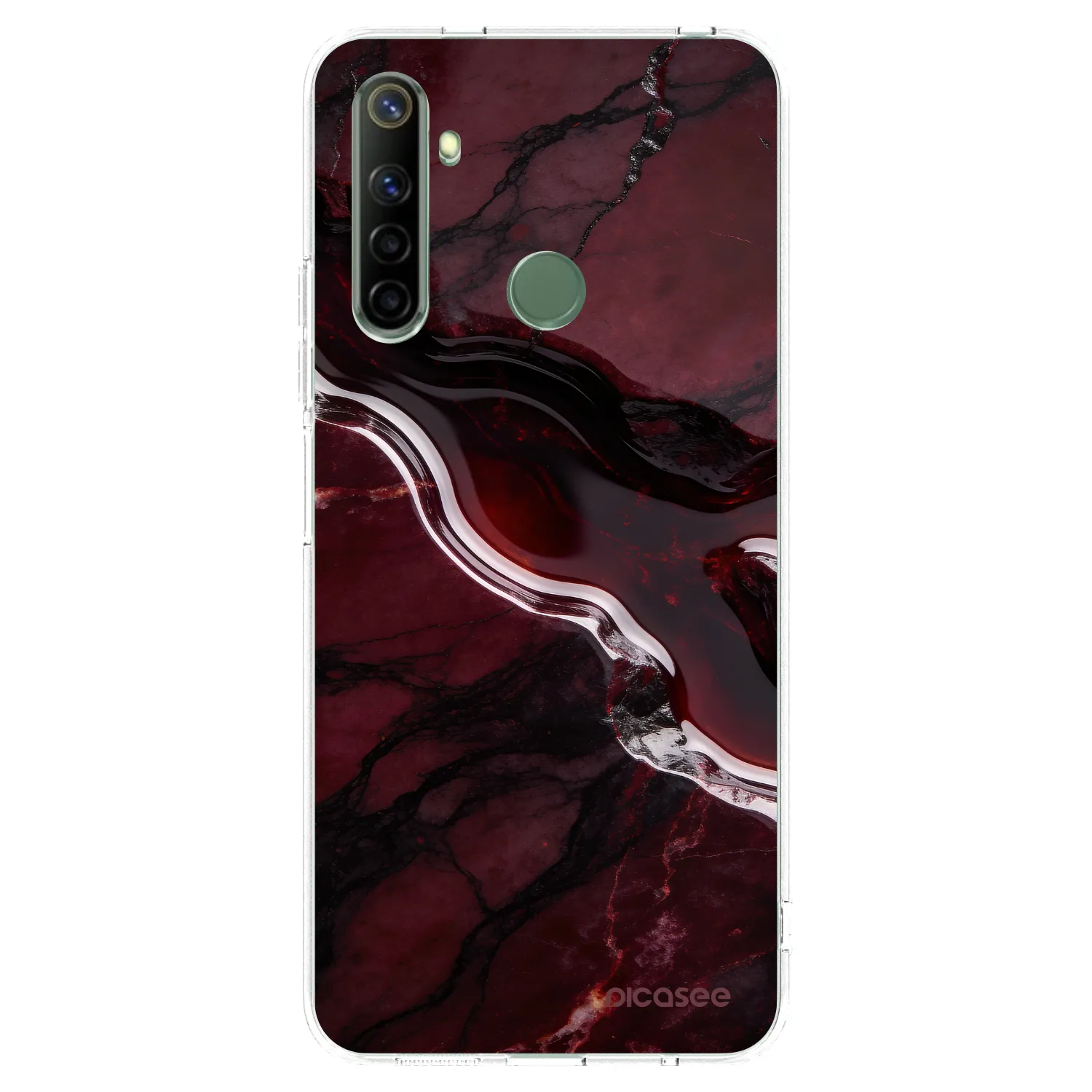 Picasee átlátszó szilikon tok az alábbi mobiltelefonokra Realme 6i - Cherry stone