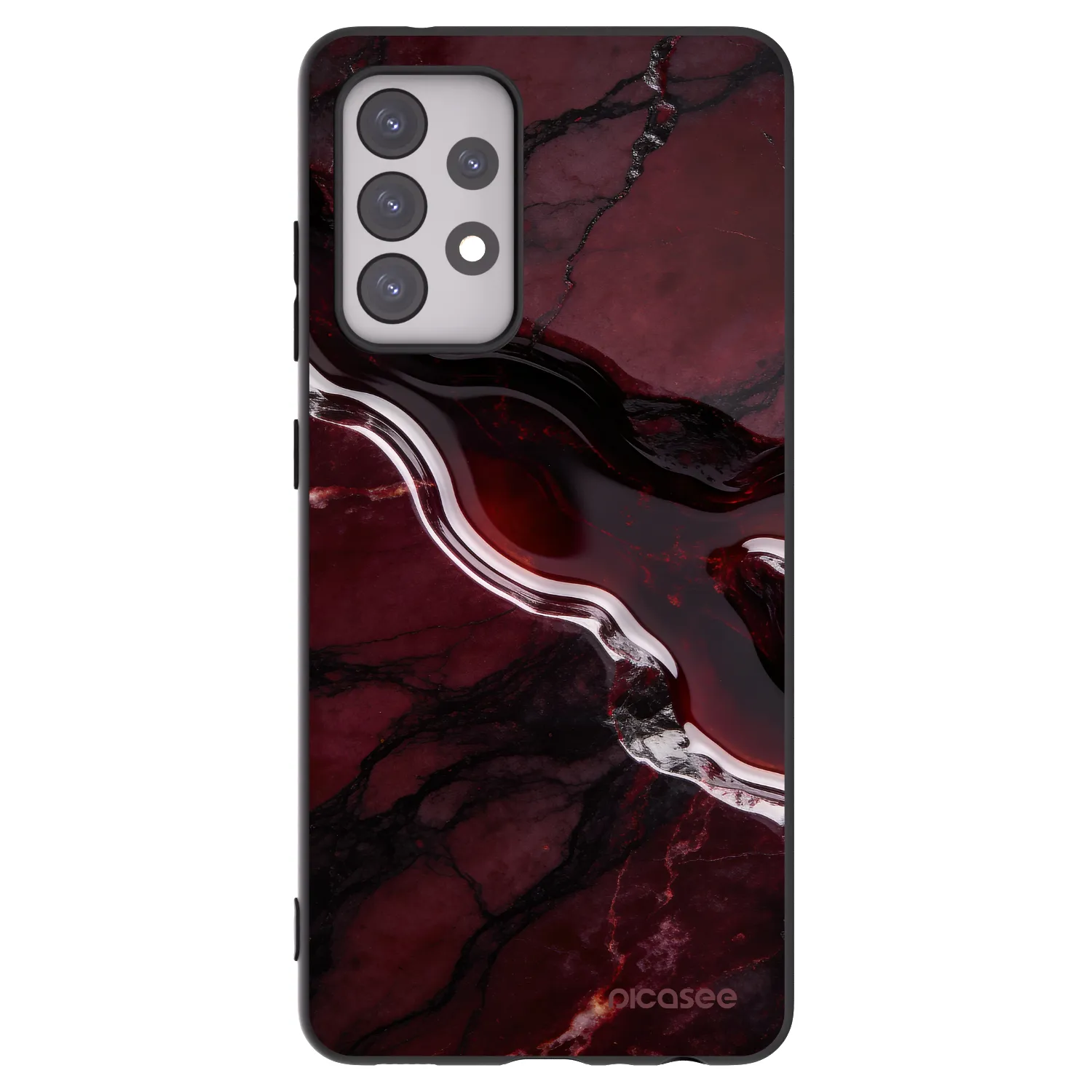 Picasee fekete szilikon tok az alábbi mobiltelefonokra Samsung Galaxy A52 5G A525F - Cherry stone