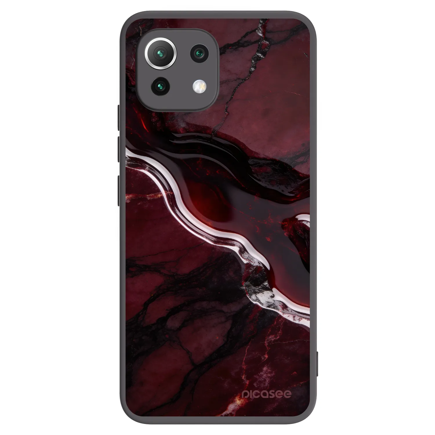 Picasee fekete szilikon tok az alábbi mobiltelefonokra Xiaomi Mi 11 Lite - Cherry stone