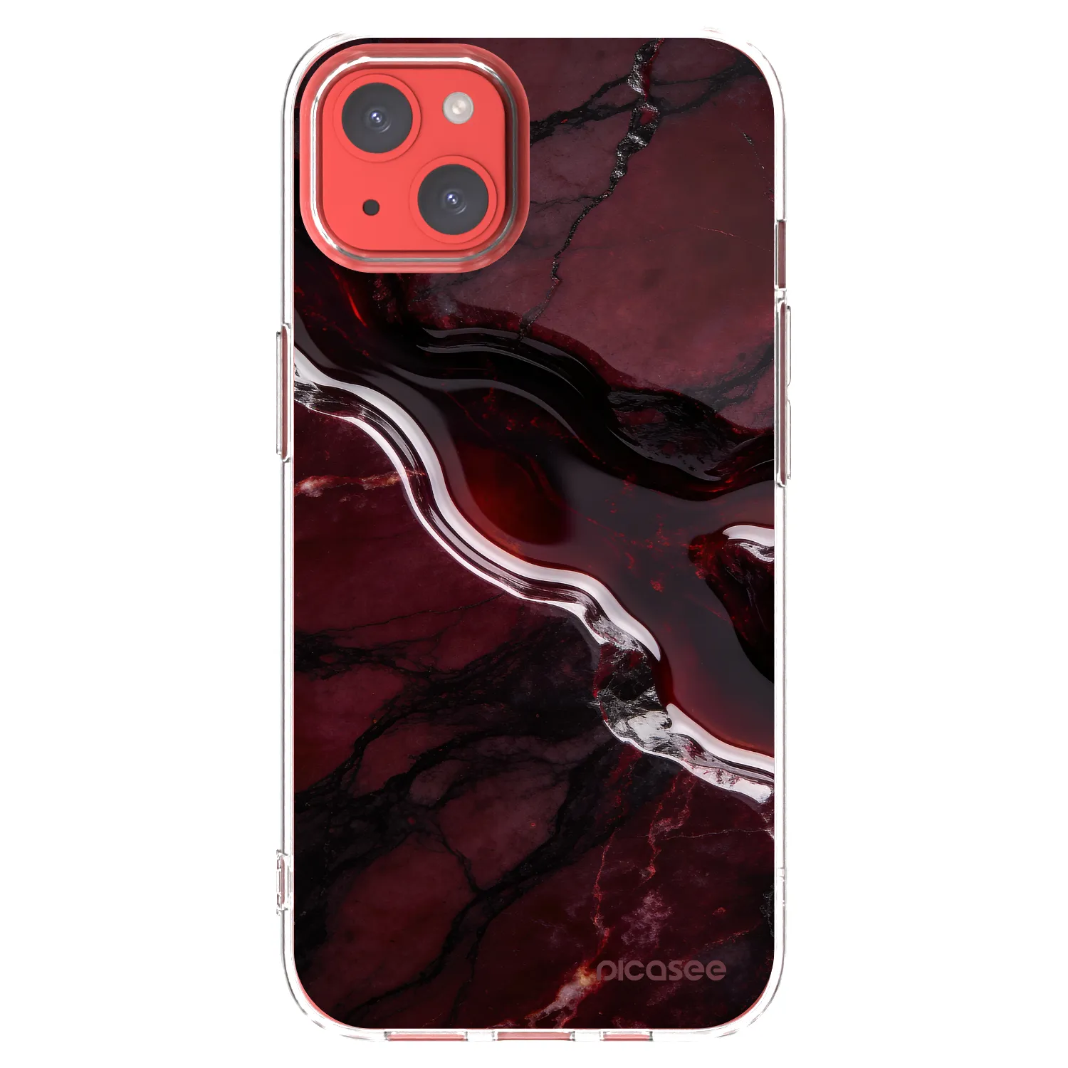 Picasee átlátszó szilikon tok az alábbi mobiltelefonokra Apple iPhone 13 - Cherry stone