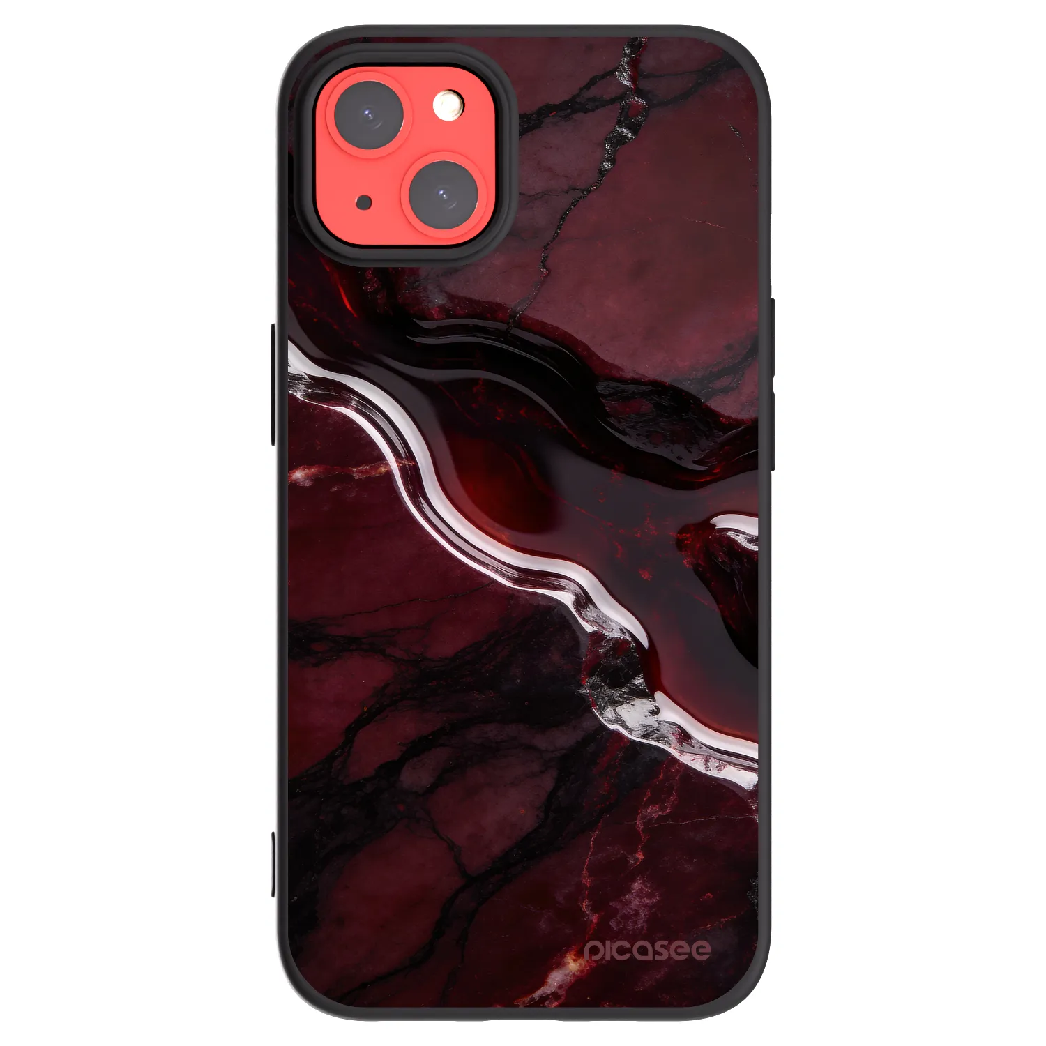 Picasee fekete szilikon tok az alábbi mobiltelefonokra Apple iPhone 13 - Cherry stone