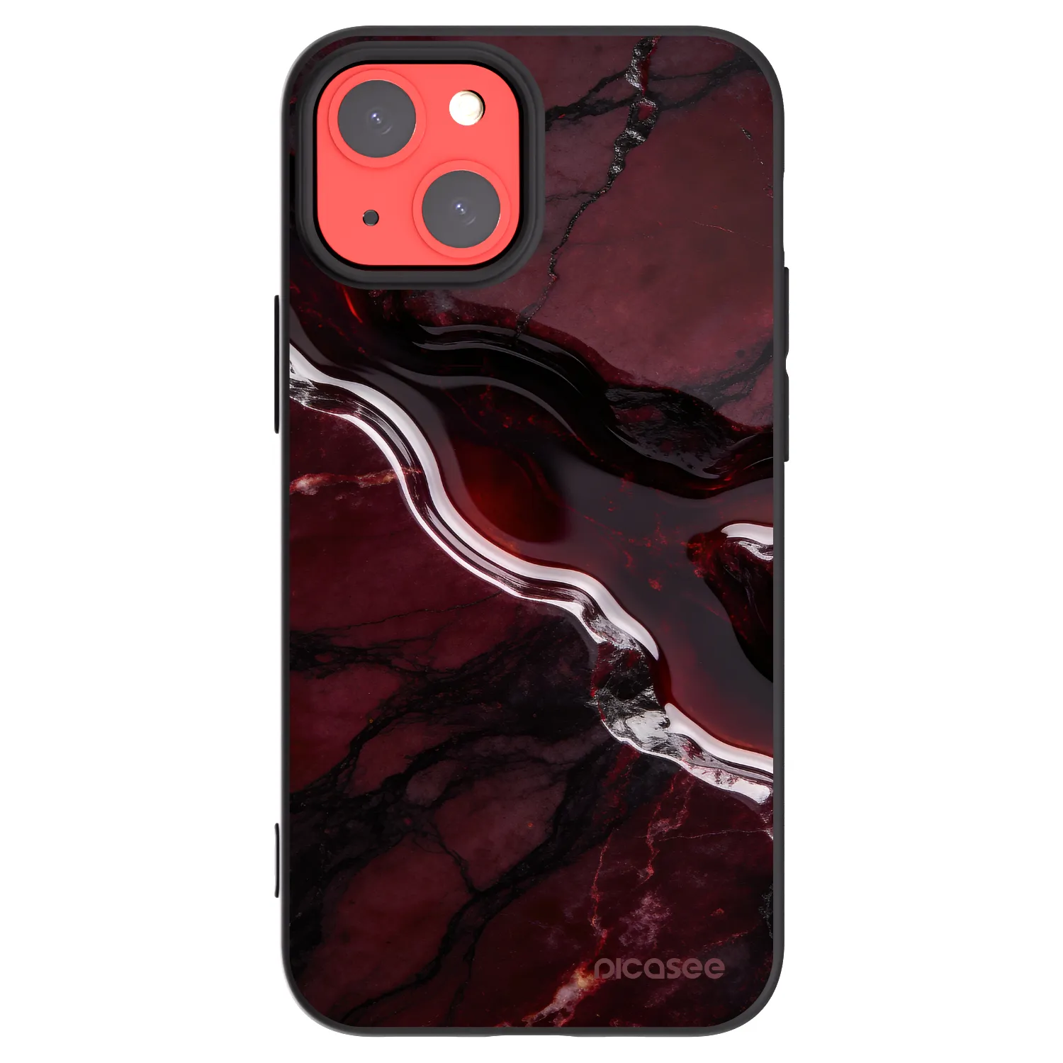 Picasee fekete szilikon tok az alábbi mobiltelefonokra Apple iPhone 13 mini - Cherry stone
