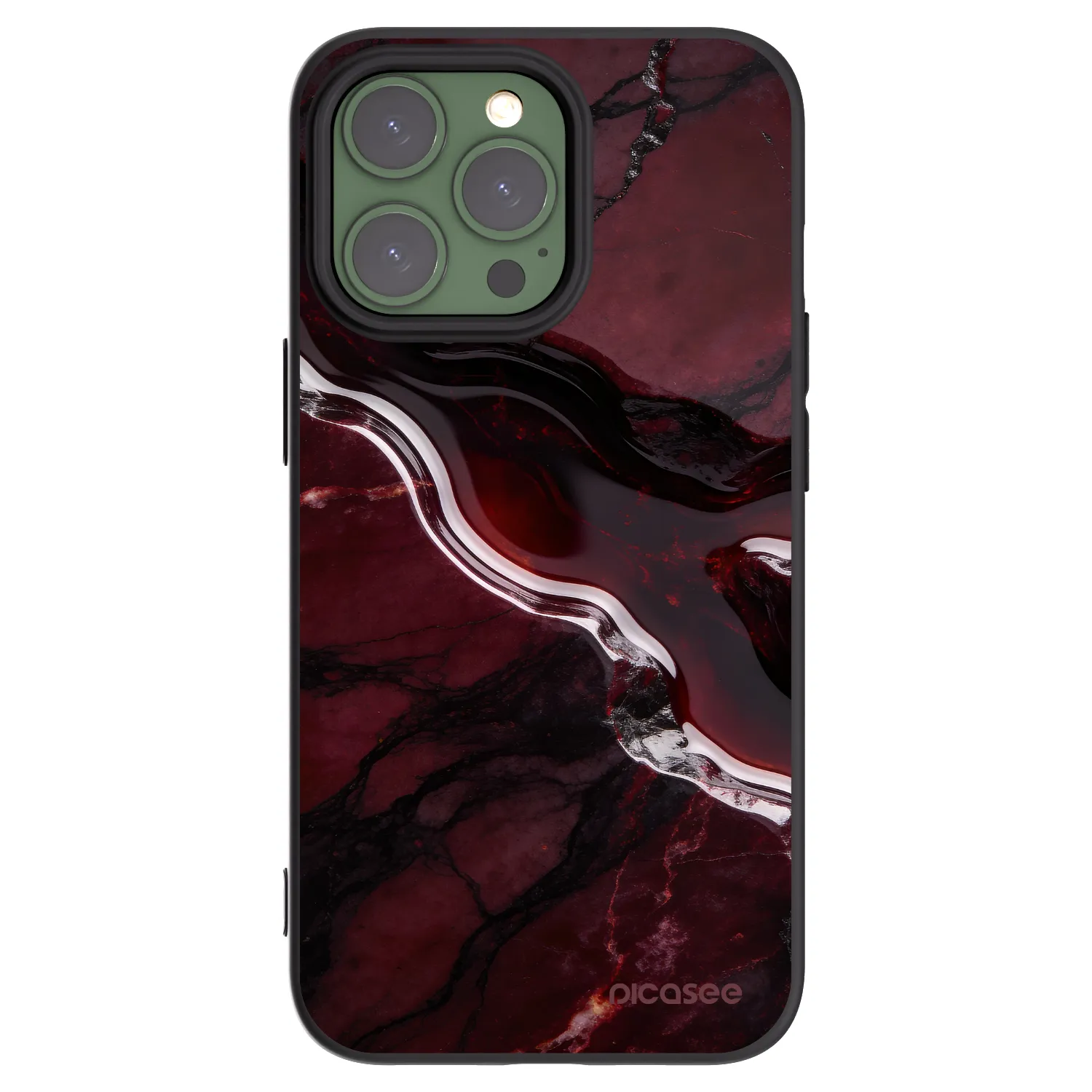 Picasee fekete szilikon tok az alábbi mobiltelefonokra Apple iPhone 13 Pro - Cherry stone