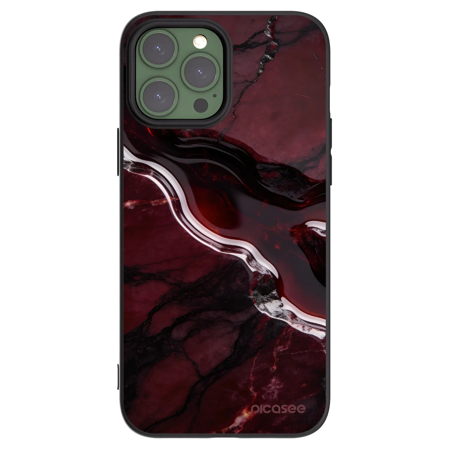 Picasee fekete szilikon tok az alábbi mobiltelefonokra Apple iPhone 13 Pro Max - Cherry stone