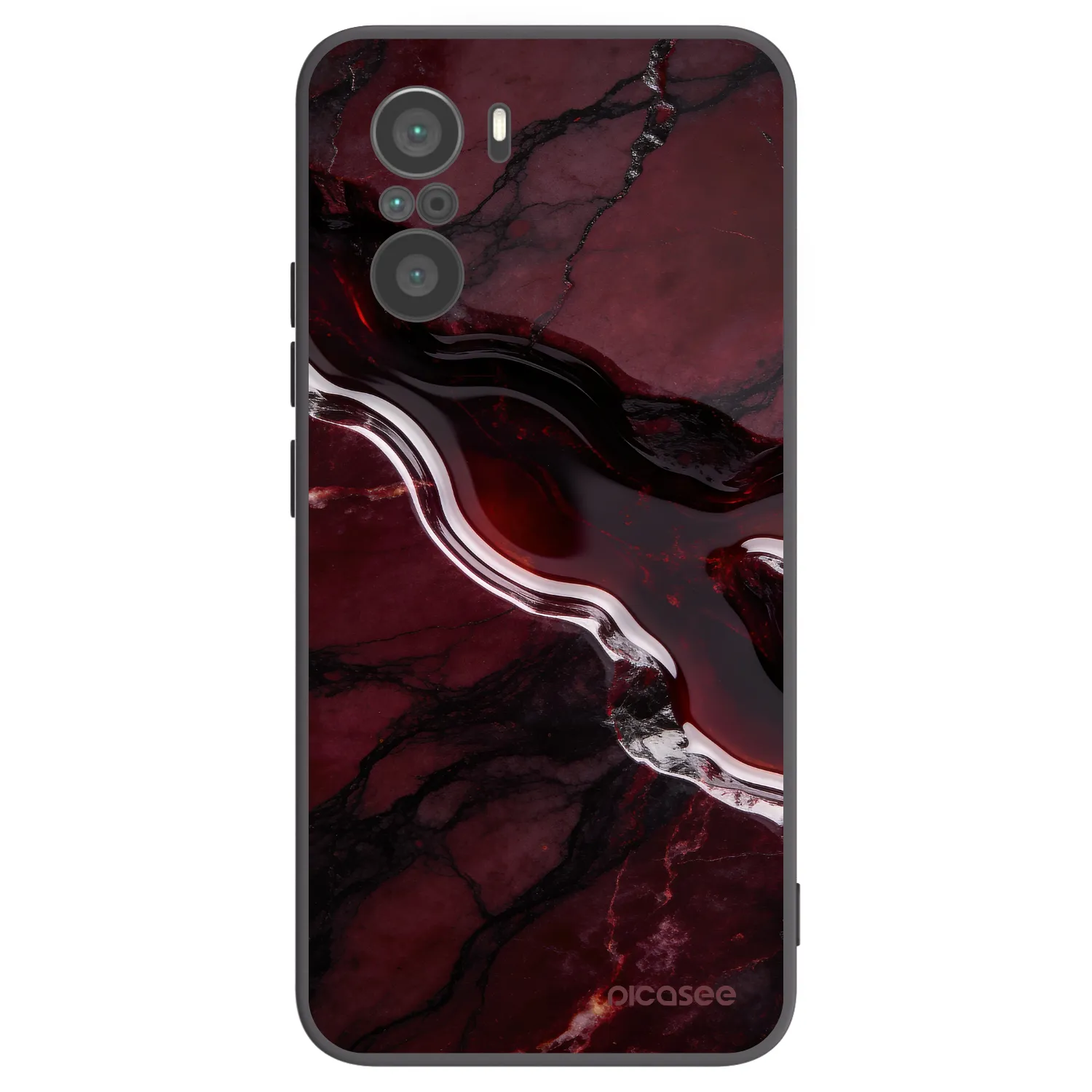 Picasee fekete szilikon tok az alábbi mobiltelefonokra Xiaomi Poco F3 - Cherry stone