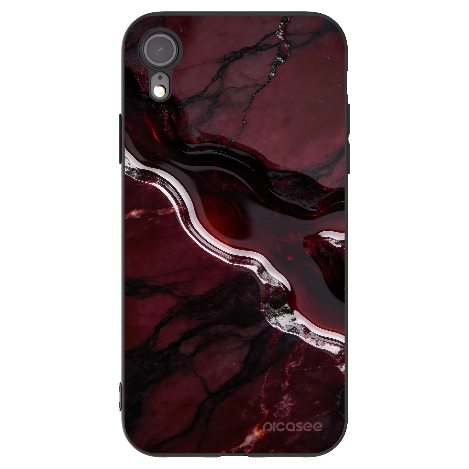 Picasee fekete szilikon tok az alábbi mobiltelefonokra Apple iPhone XR - Cherry stone