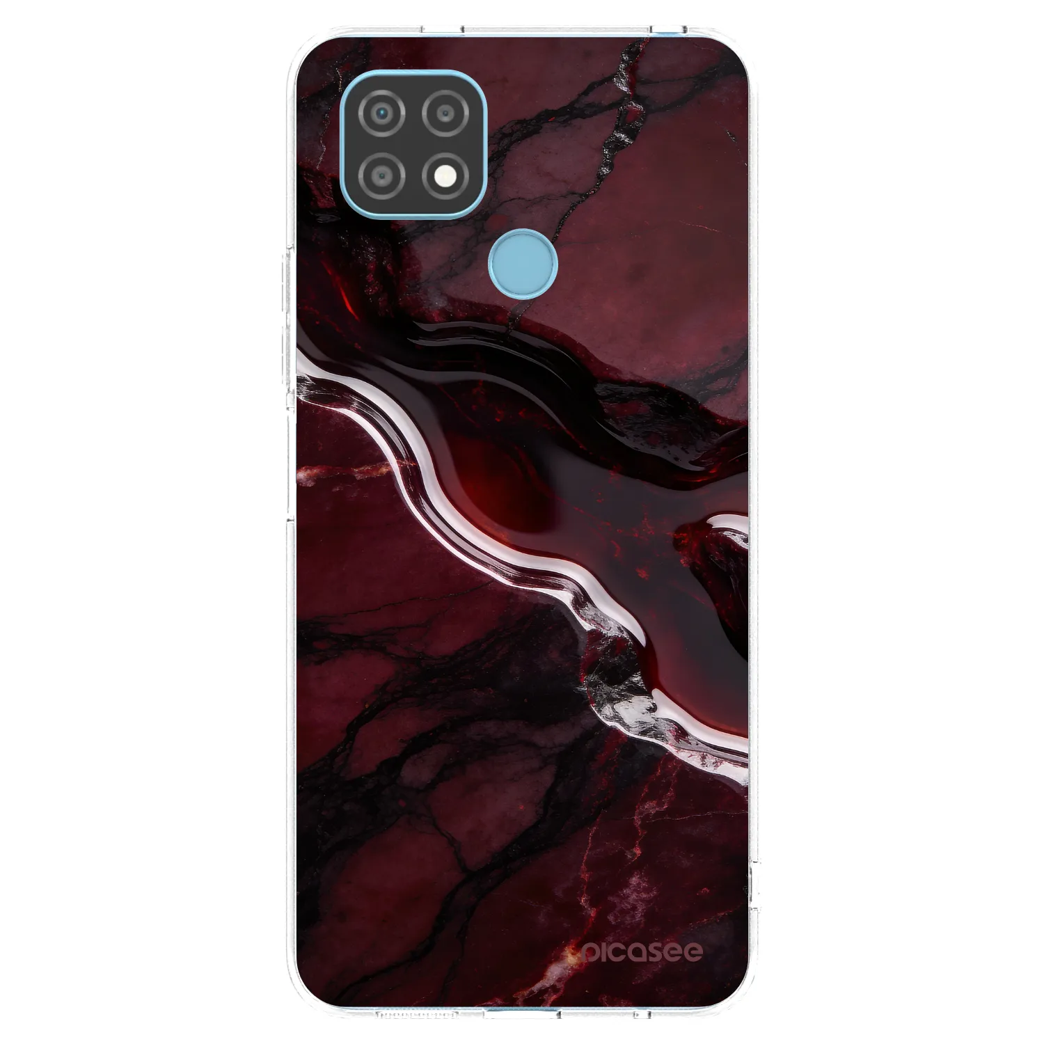 Picasee átlátszó szilikon tok az alábbi mobiltelefonokra Realme C21 - Cherry stone