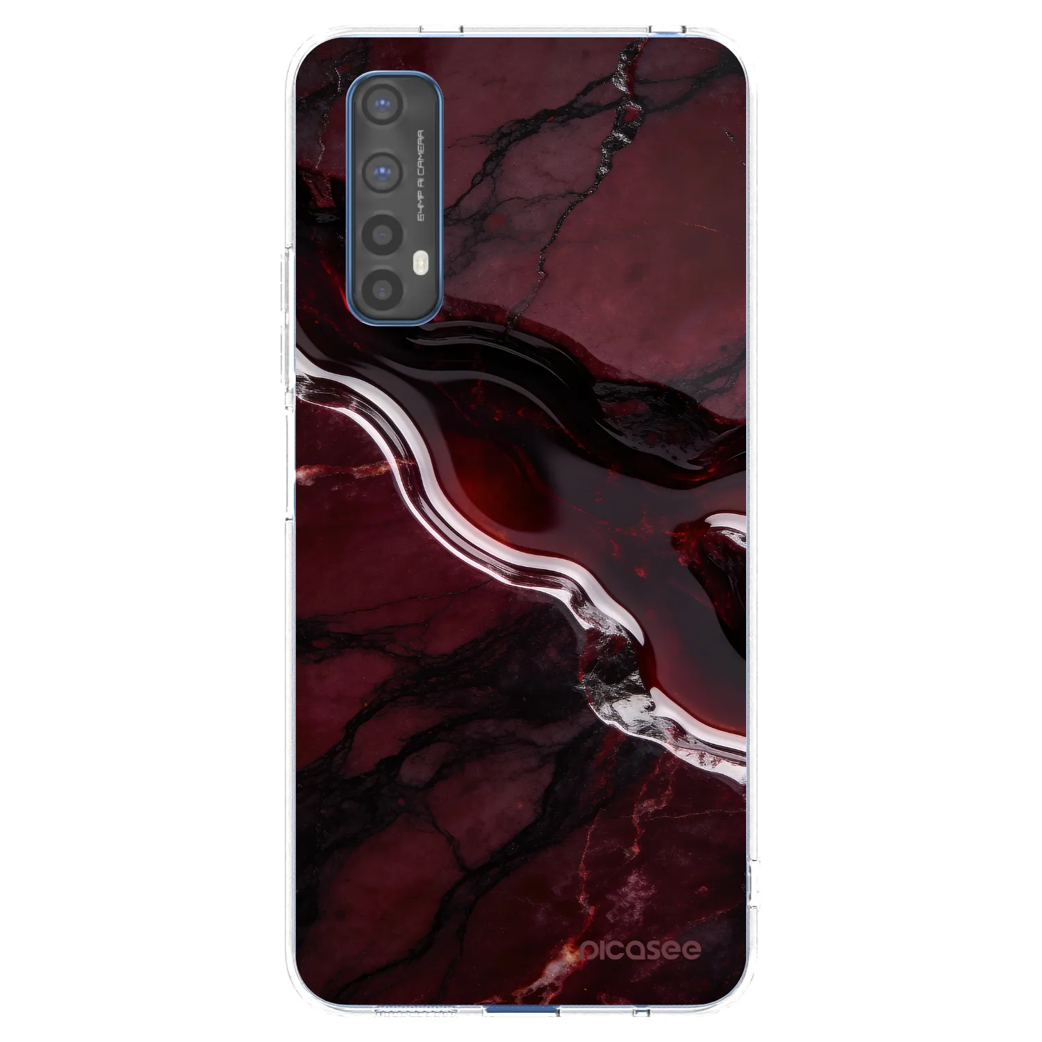 Picasee átlátszó szilikon tok az alábbi mobiltelefonokra Realme 7 - Cherry stone