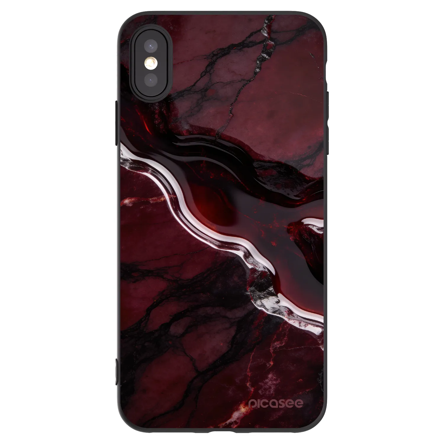 Picasee fekete szilikon tok az alábbi mobiltelefonokra Apple iPhone XS Max - Cherry stone