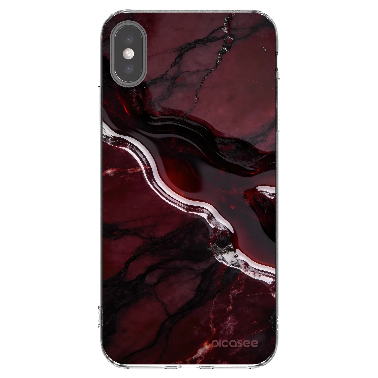 Picasee átlátszó szilikon tok az alábbi mobiltelefonokra Apple iPhone XS Max - Cherry stone