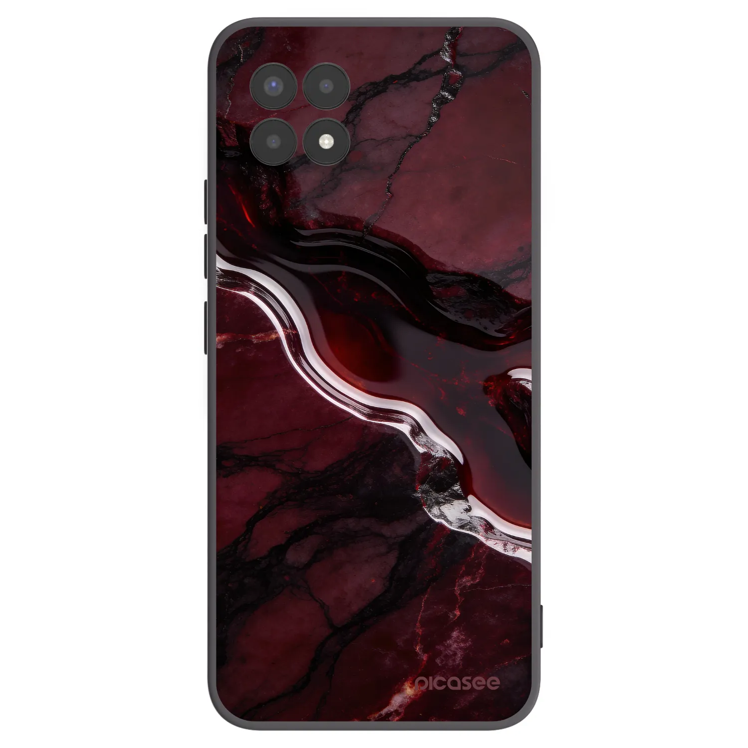Picasee fekete szilikon tok az alábbi mobiltelefonokra Realme 8i - Cherry stone