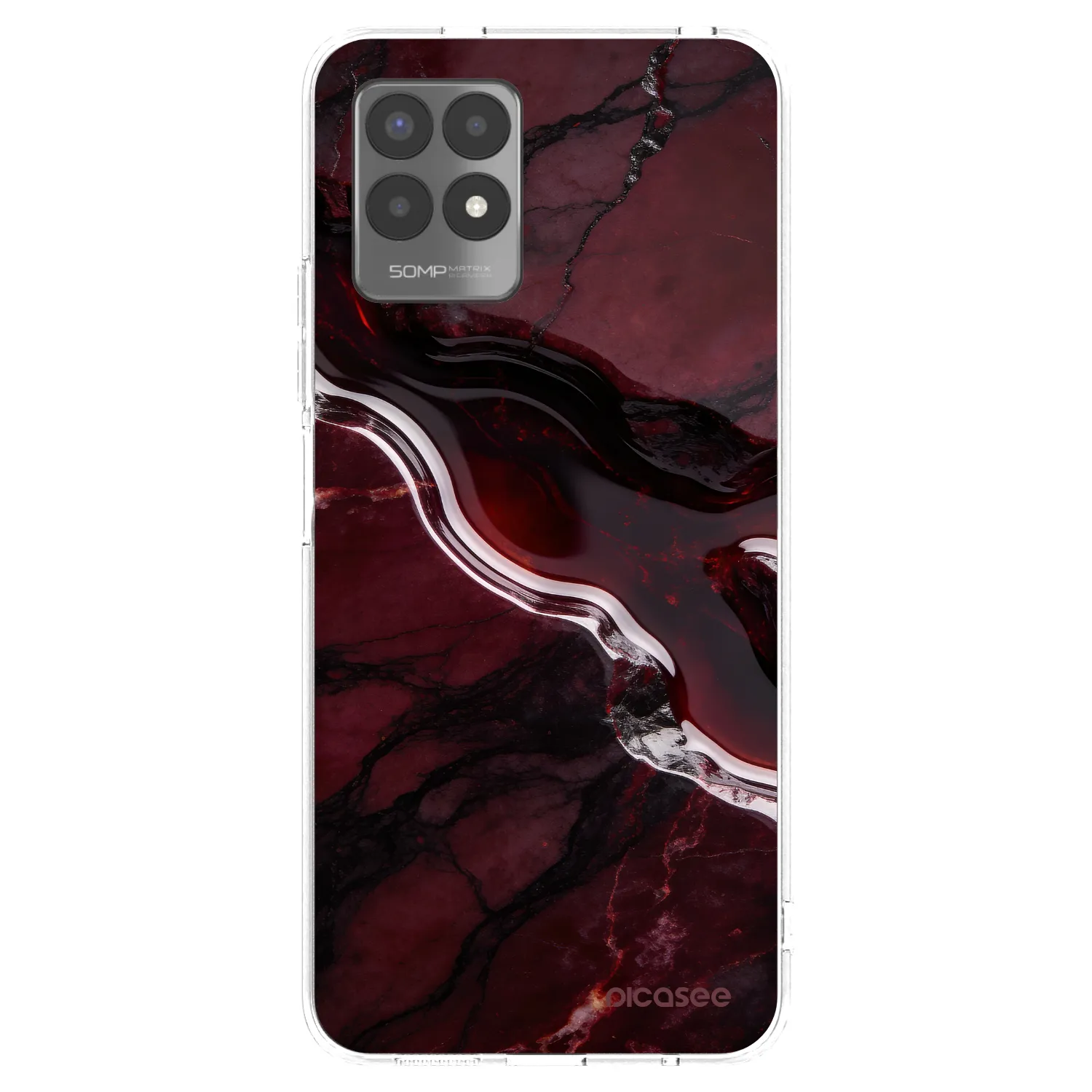 Picasee átlátszó szilikon tok az alábbi mobiltelefonokra Realme 8i - Cherry stone