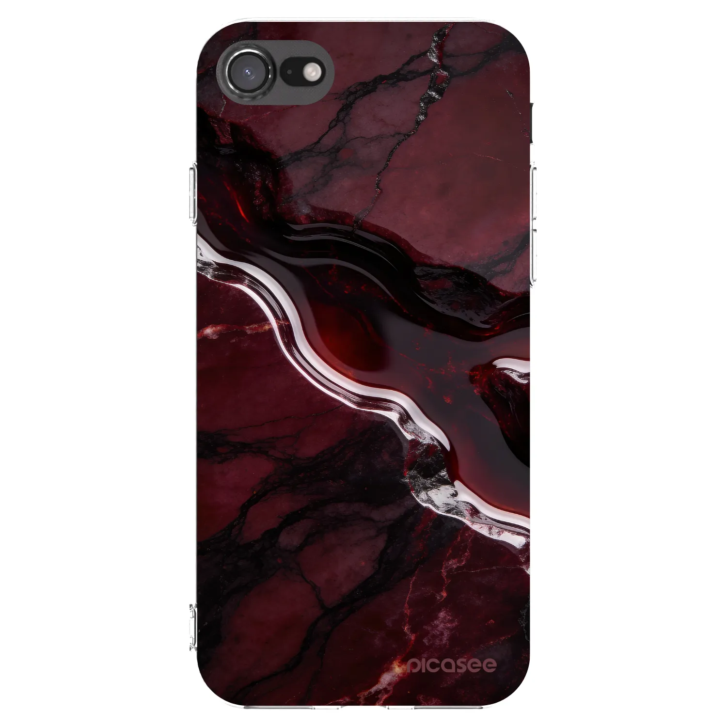 Picasee átlátszó szilikon tok az alábbi mobiltelefonokra Apple iPhone SE 2022 - Cherry stone