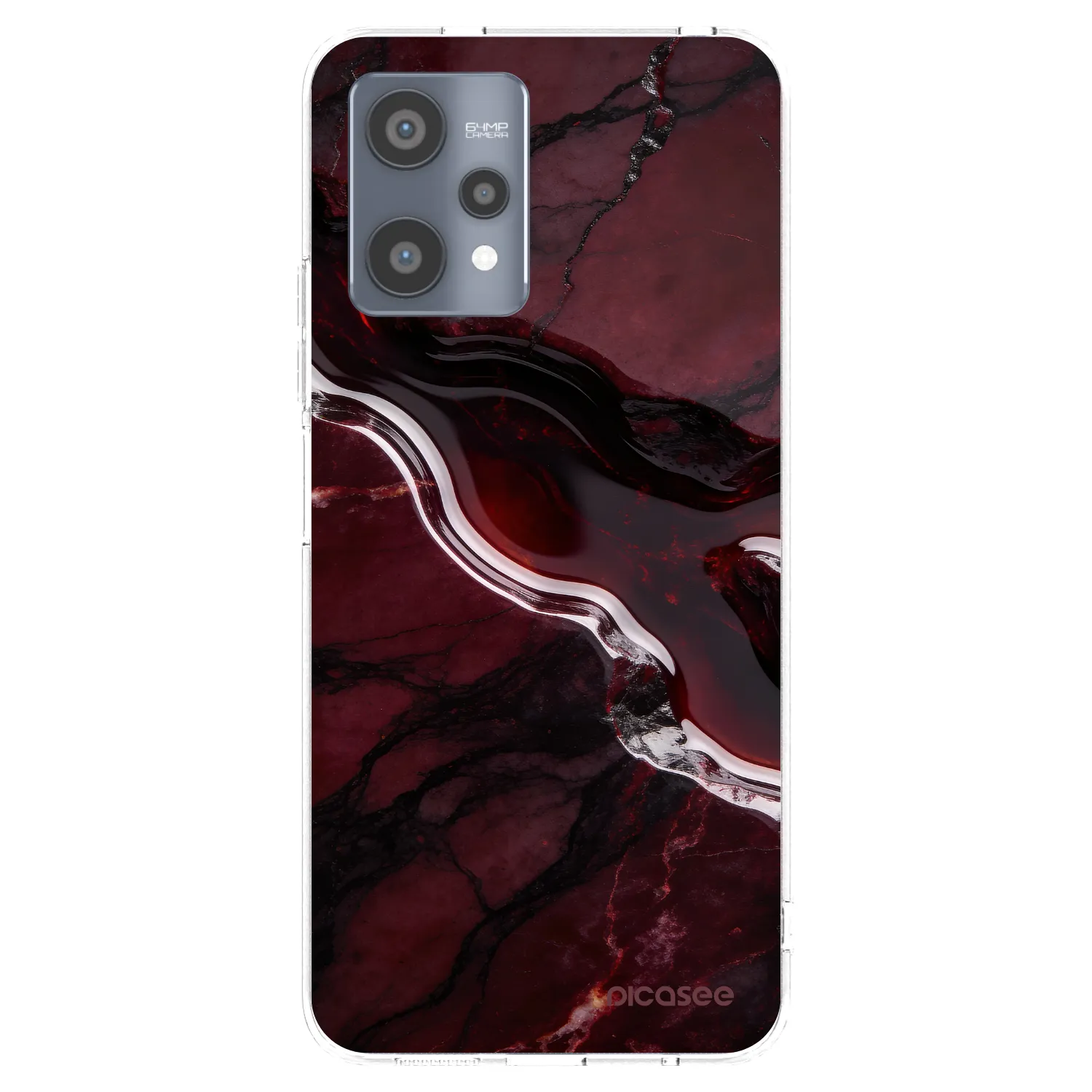 Picasee átlátszó szilikon tok az alábbi mobiltelefonokra Realme 9 Pro 5G - Cherry stone