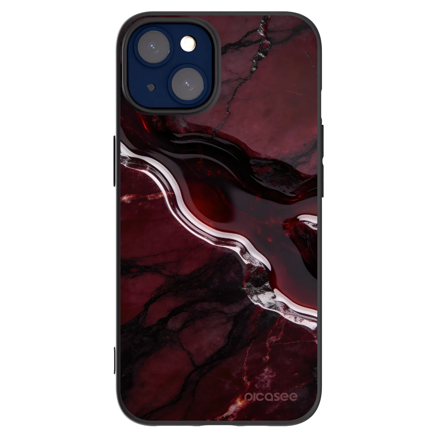 Picasee fekete szilikon tok az alábbi mobiltelefonokra Apple iPhone 14 - Cherry stone