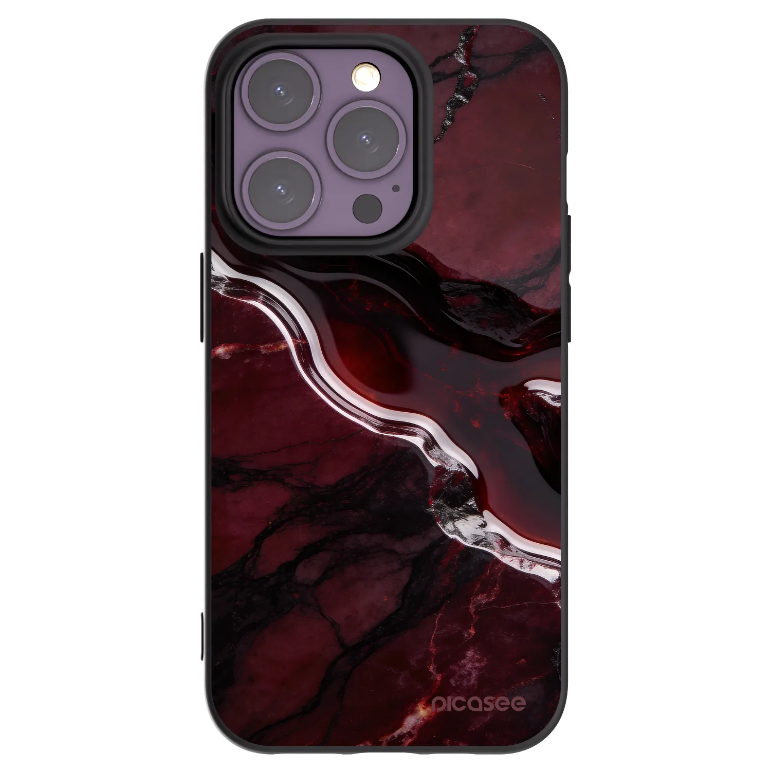 Picasee fekete szilikon tok az alábbi mobiltelefonokra Apple iPhone 14 Pro - Cherry stone
