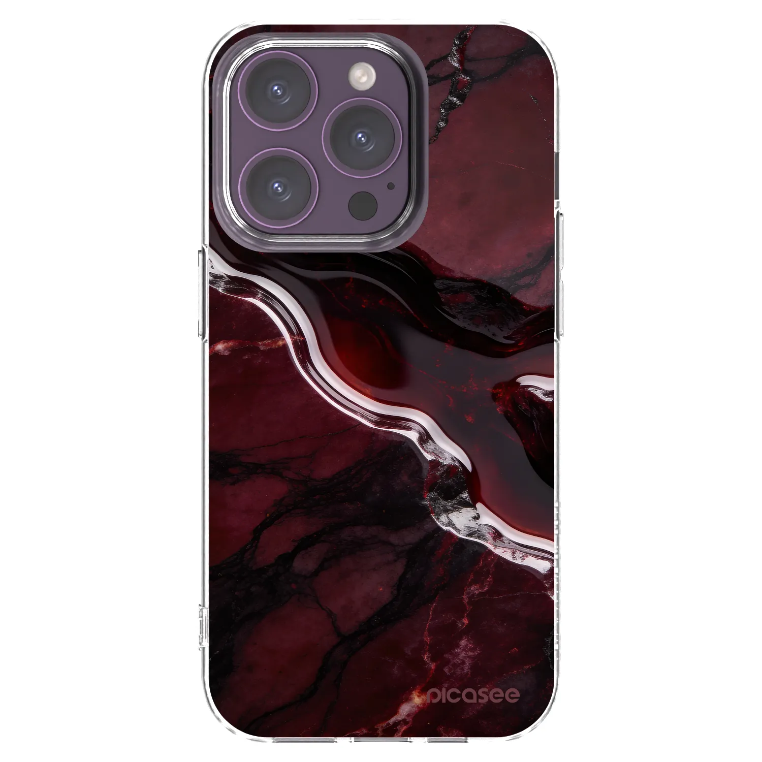 Picasee átlátszó szilikon tok az alábbi mobiltelefonokra Apple iPhone 14 Pro - Cherry stone
