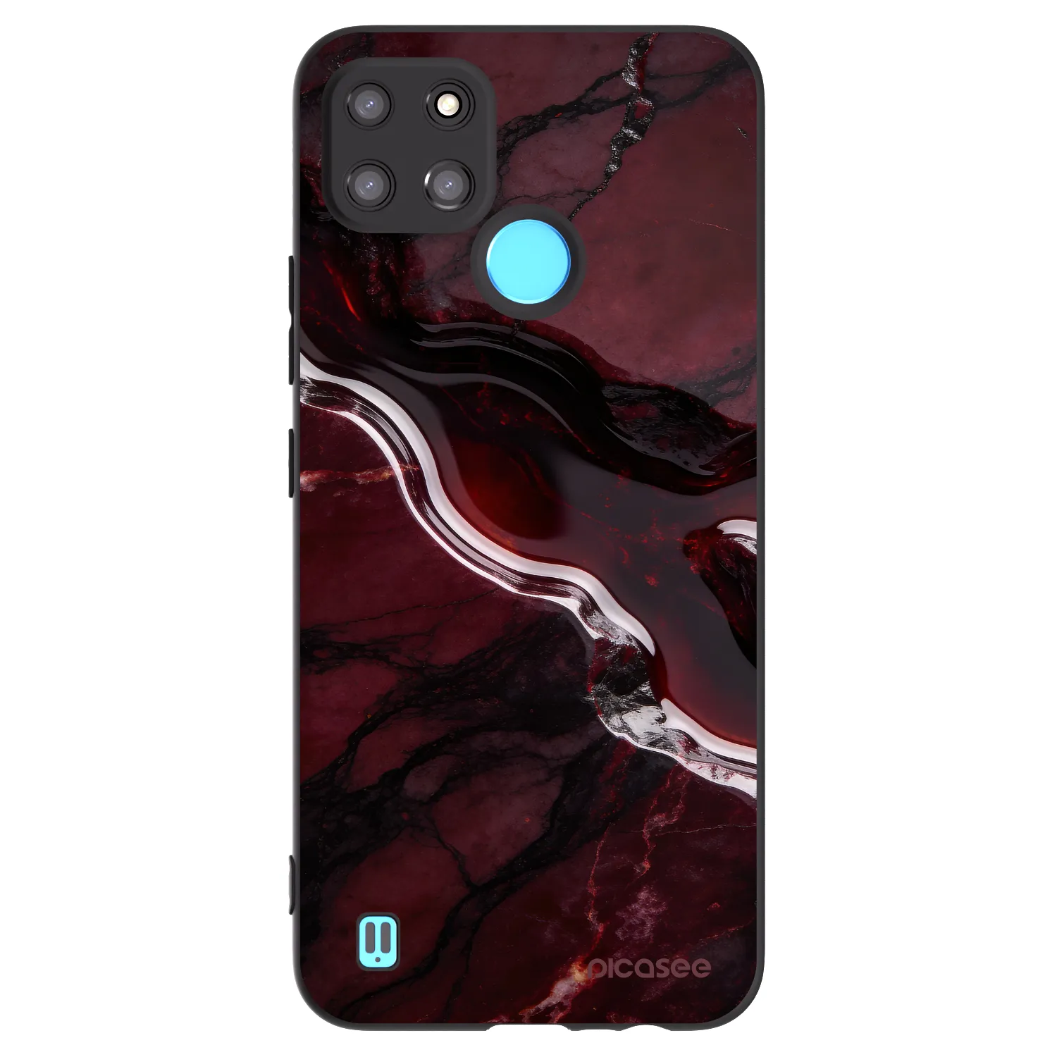 Picasee fekete szilikon tok az alábbi mobiltelefonokra Realme C21Y - Cherry stone
