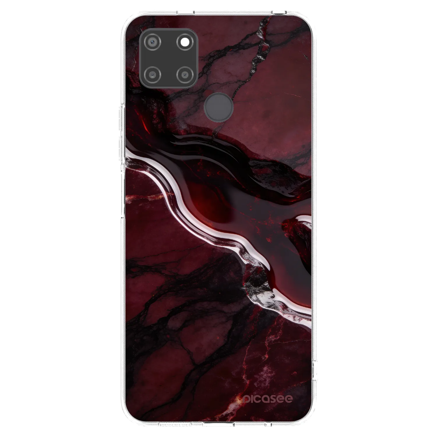 Picasee átlátszó szilikon tok az alábbi mobiltelefonokra Realme C21Y - Cherry stone