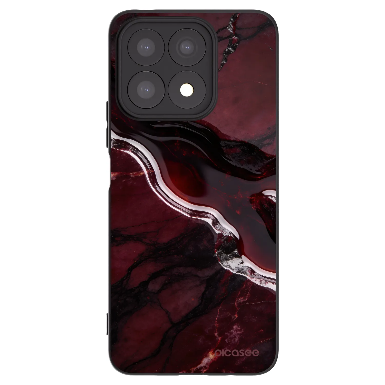 Picasee fekete szilikon tok az alábbi mobiltelefonokra Honor X8a - Cherry stone