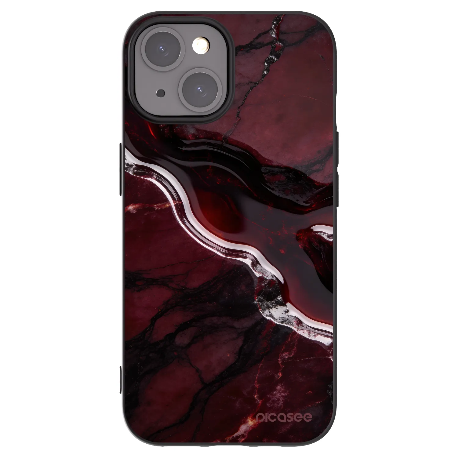 Picasee fekete szilikon tok az alábbi mobiltelefonokra Apple iPhone 15 - Cherry stone