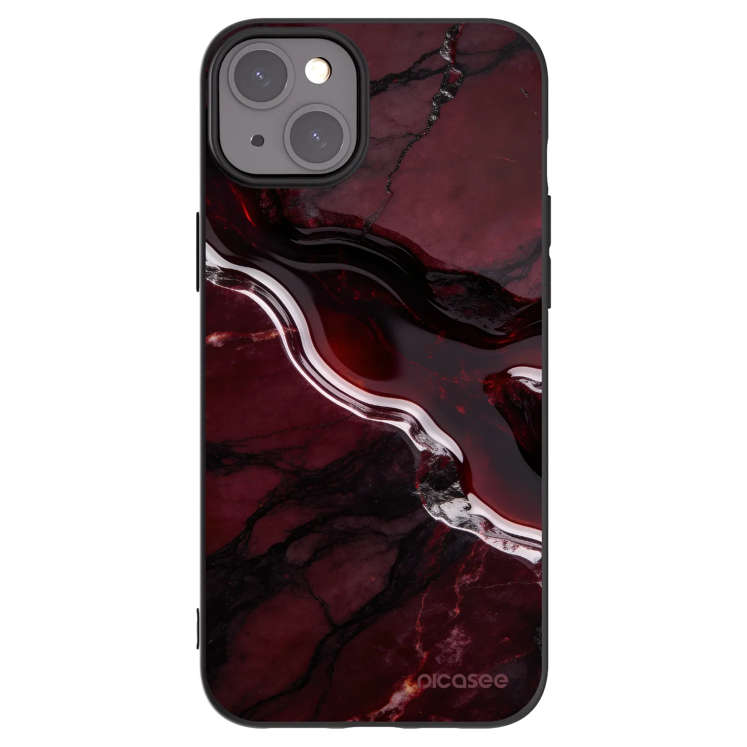 Picasee fekete szilikon tok az alábbi mobiltelefonokra Apple iPhone 15 Plus - Cherry stone
