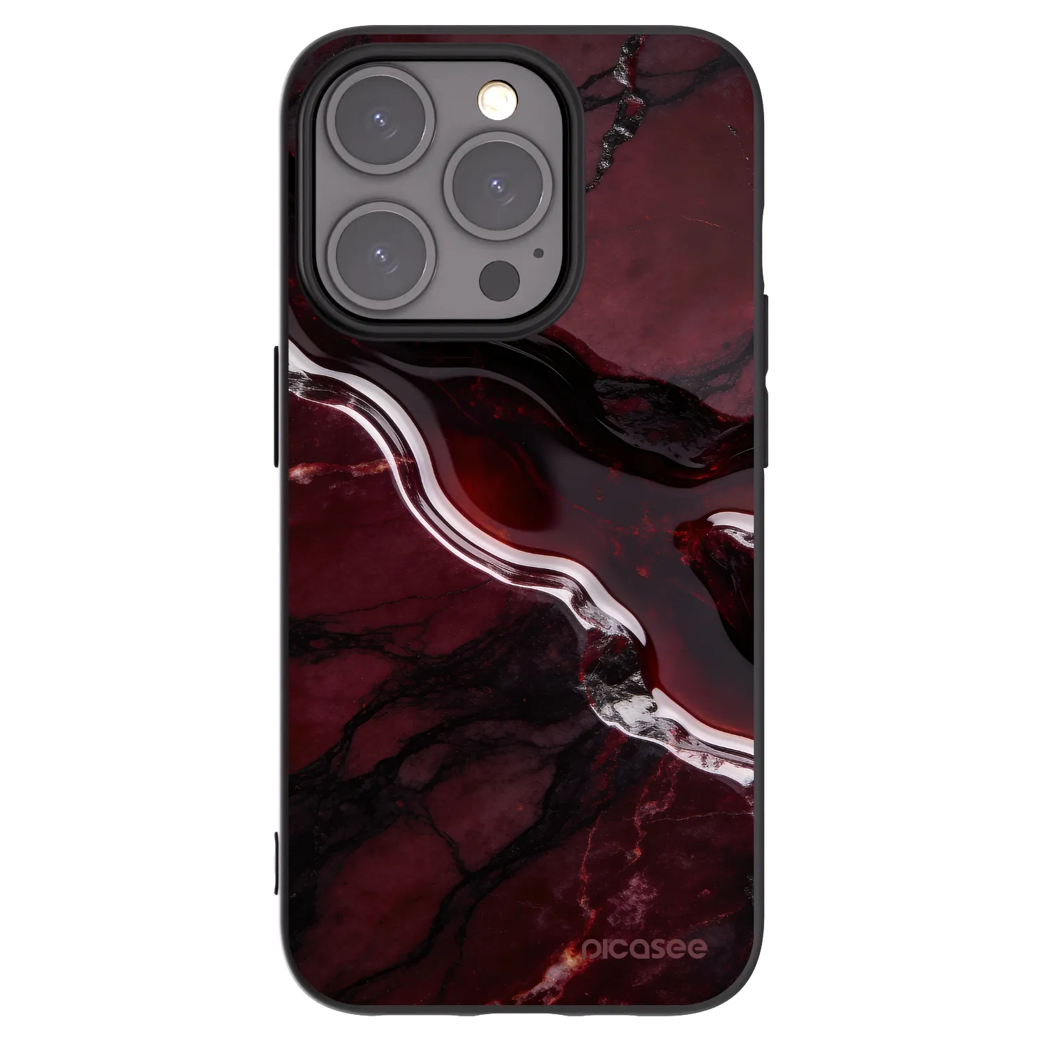 Picasee fekete szilikon tok az alábbi mobiltelefonokra Apple iPhone 15 Pro - Cherry stone
