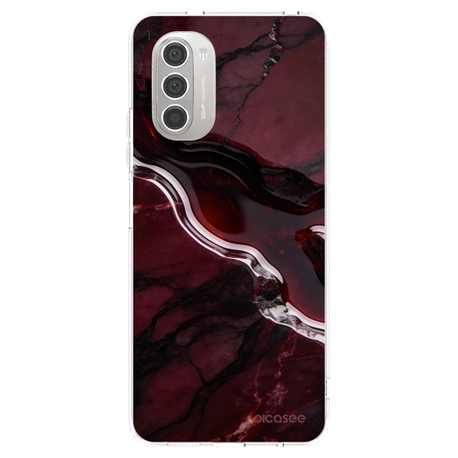 Picasee átlátszó szilikon tok az alábbi mobiltelefonokra Motorola Moto G51 - Cherry stone
