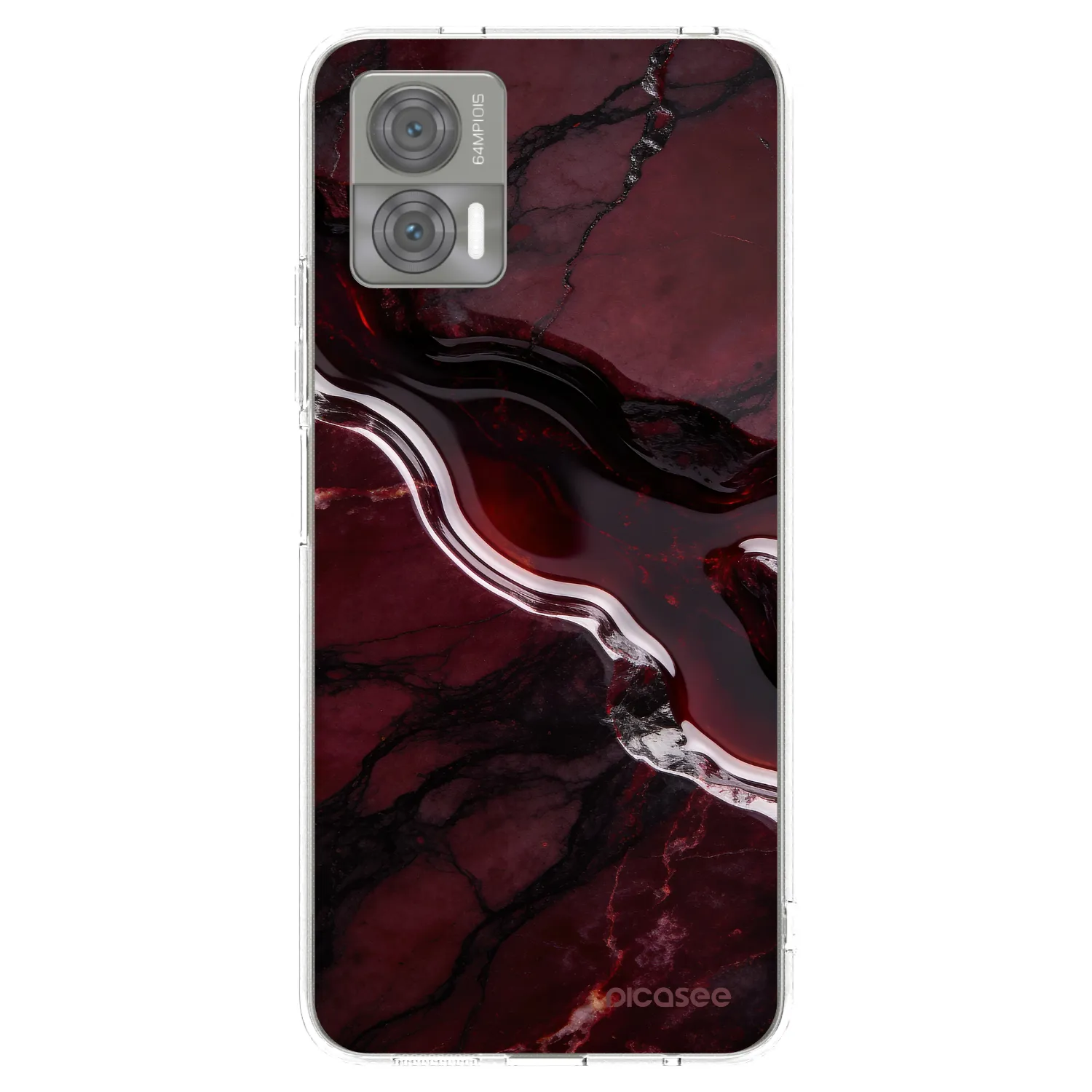Picasee átlátszó szilikon tok az alábbi mobiltelefonokra Motorola Edge 30 Neo - Cherry stone