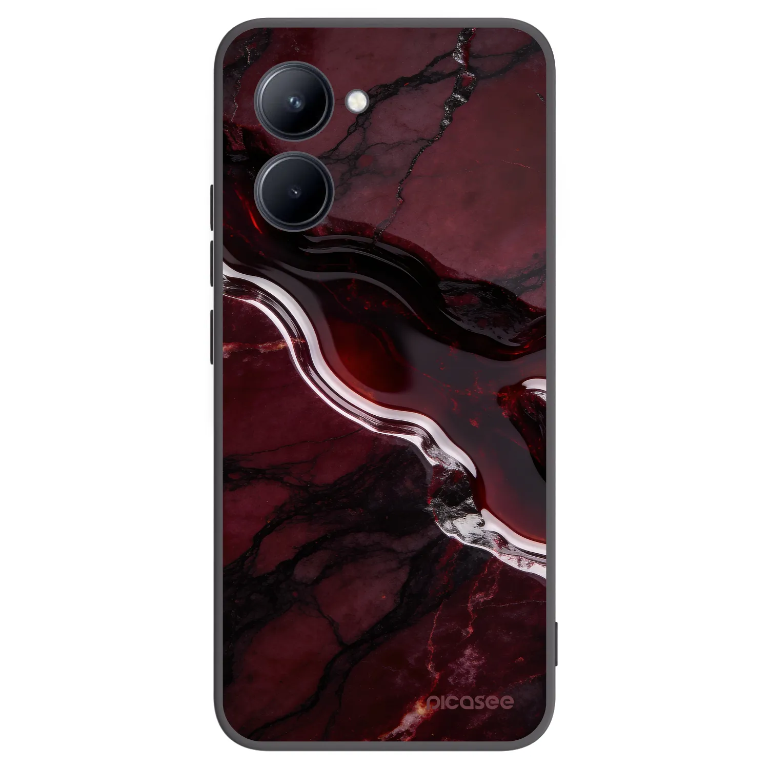 Picasee fekete szilikon tok az alábbi mobiltelefonokra Realme C33 (2023) - Cherry stone