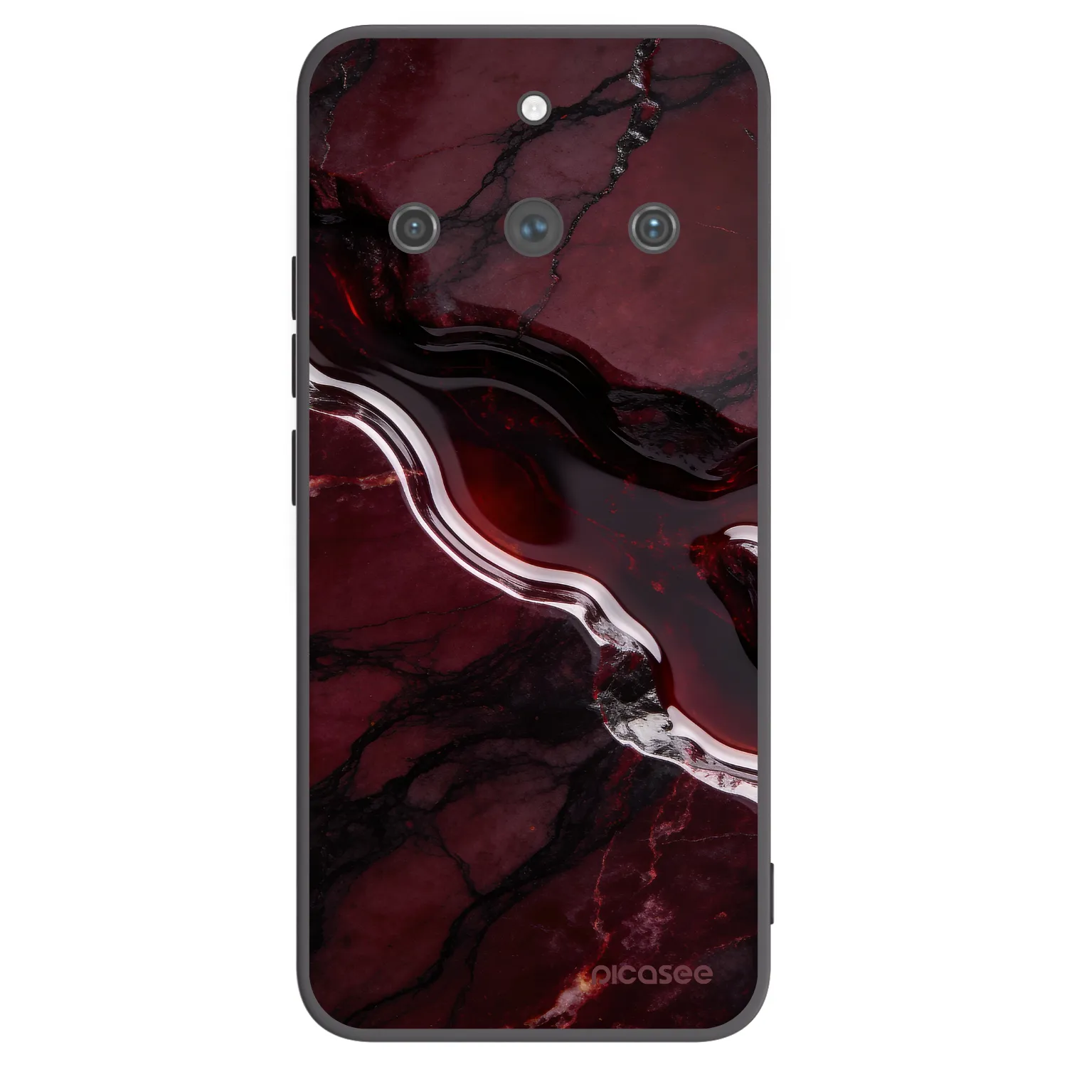 Picasee fekete szilikon tok az alábbi mobiltelefonokra Realme 11 Pro+ - Cherry stone