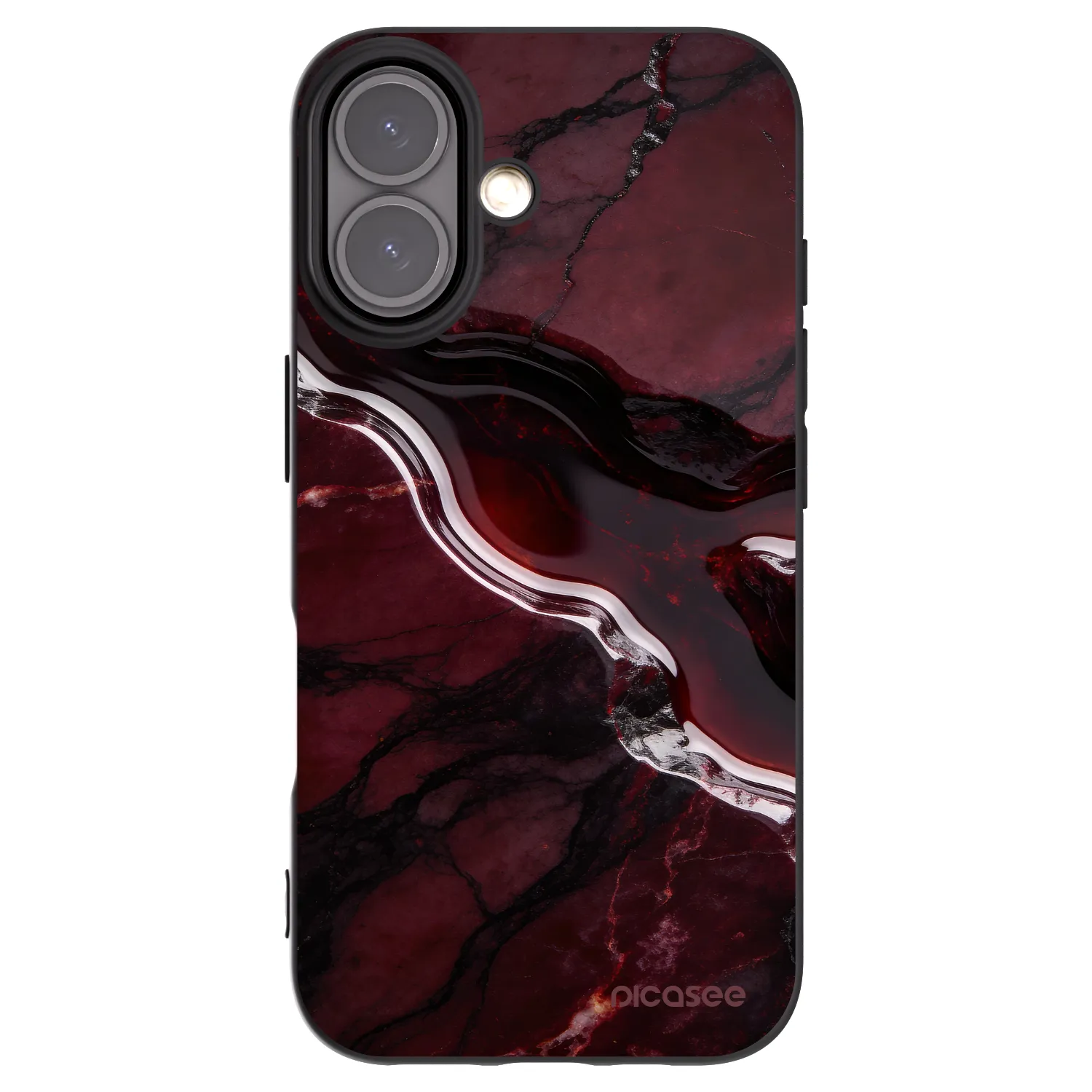 Picasee fekete szilikon tok az alábbi mobiltelefonokra Apple iPhone 16 - Cherry stone