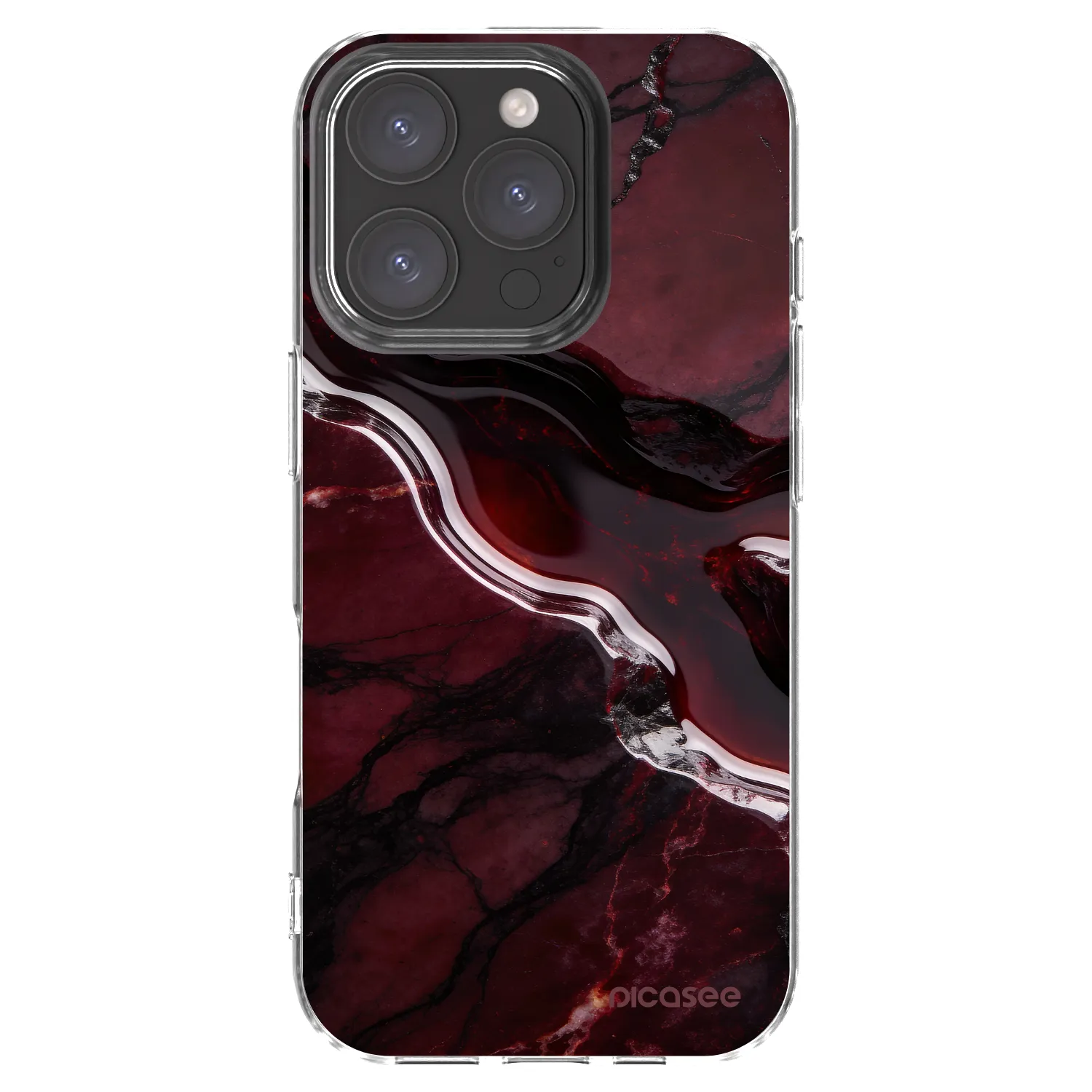 Picasee átlátszó szilikon tok az alábbi mobiltelefonokra Apple iPhone 16 Pro - Cherry stone