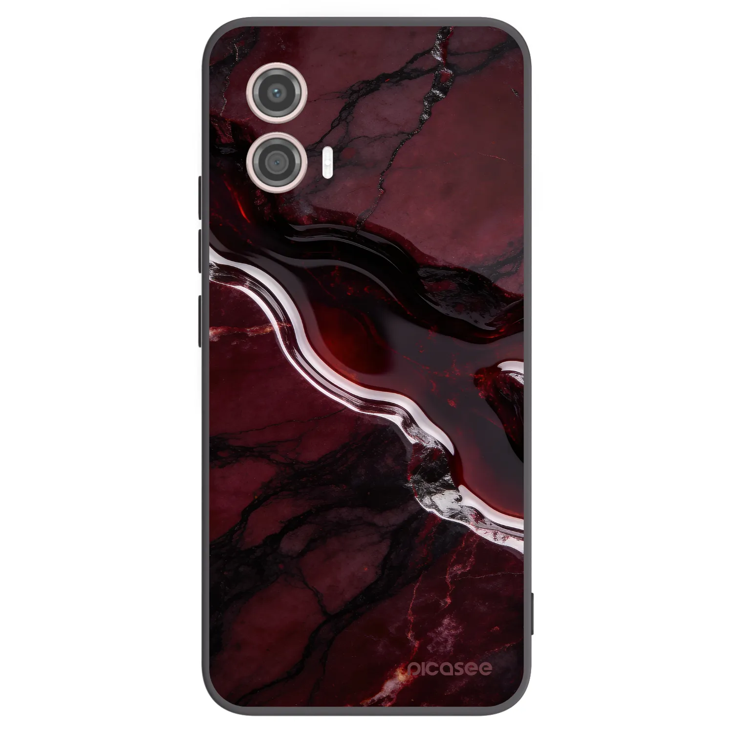 Picasee fekete szilikon tok az alábbi mobiltelefonokra Motorola Moto G53 5G - Cherry stone