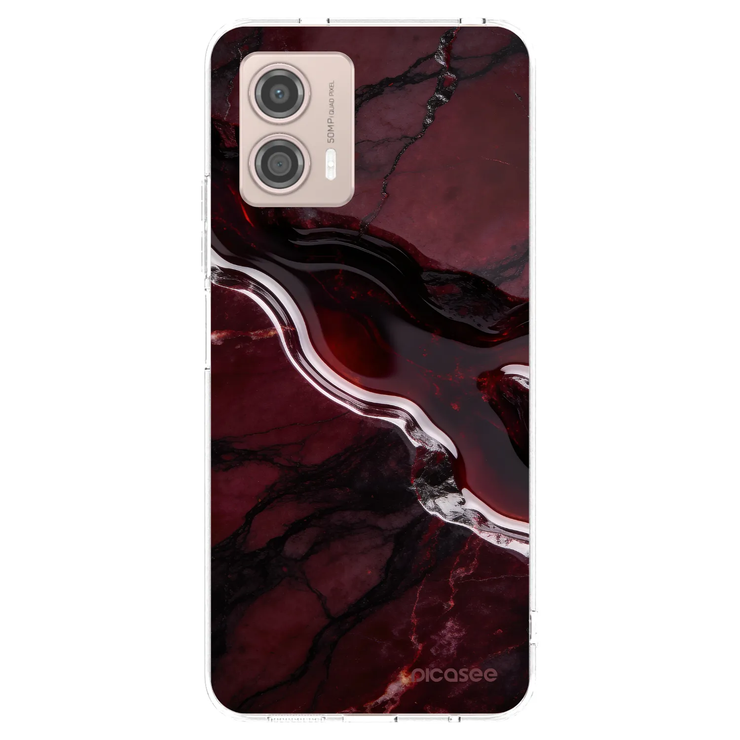 Picasee átlátszó szilikon tok az alábbi mobiltelefonokra Motorola Moto G53 5G - Cherry stone