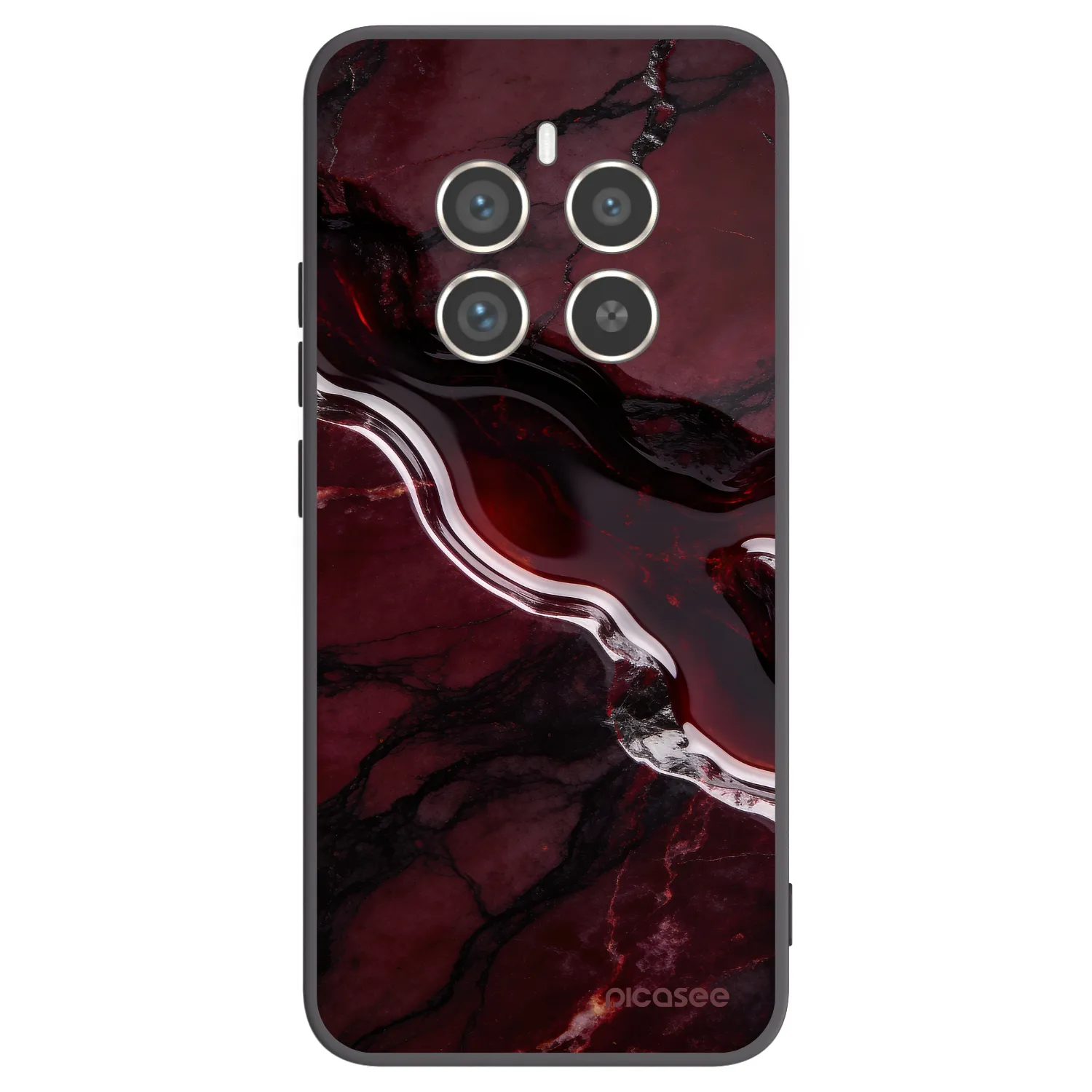 Picasee fekete szilikon tok az alábbi mobiltelefonokra Realme 12 Pro 5G - Cherry stone
