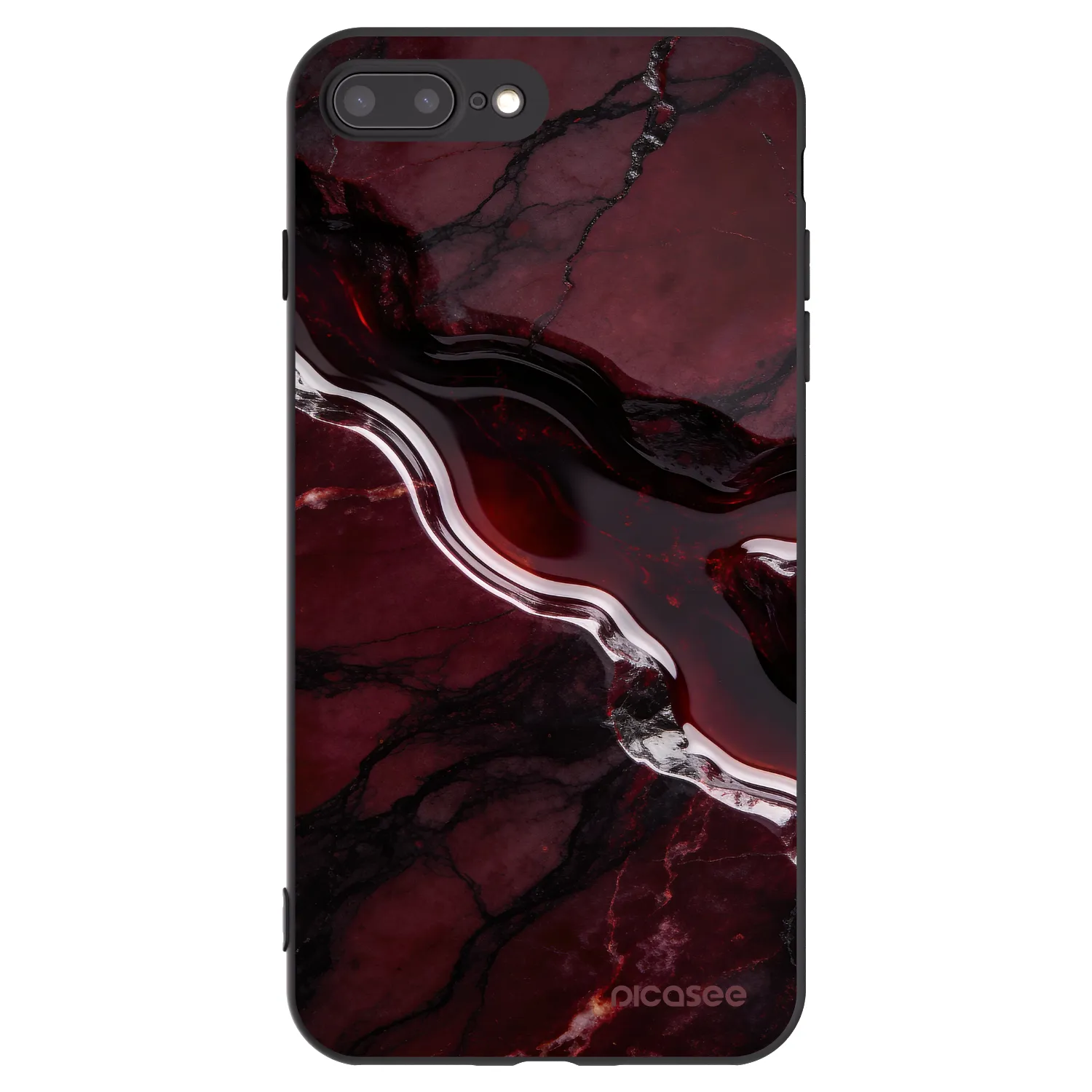 Picasee fekete szilikon tok az alábbi mobiltelefonokra Apple iPhone 7 Plus - Cherry stone