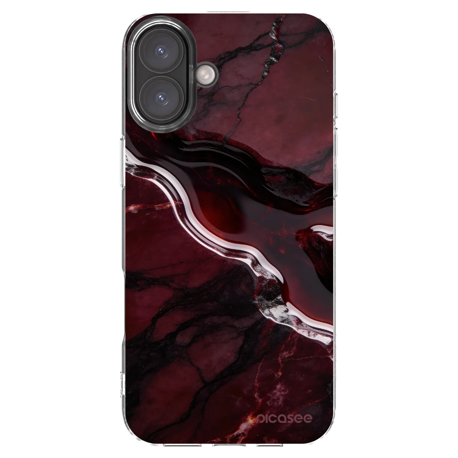 Picasee átlátszó szilikon tok az alábbi mobiltelefonokra Apple iPhone 16 Plus - Cherry stone