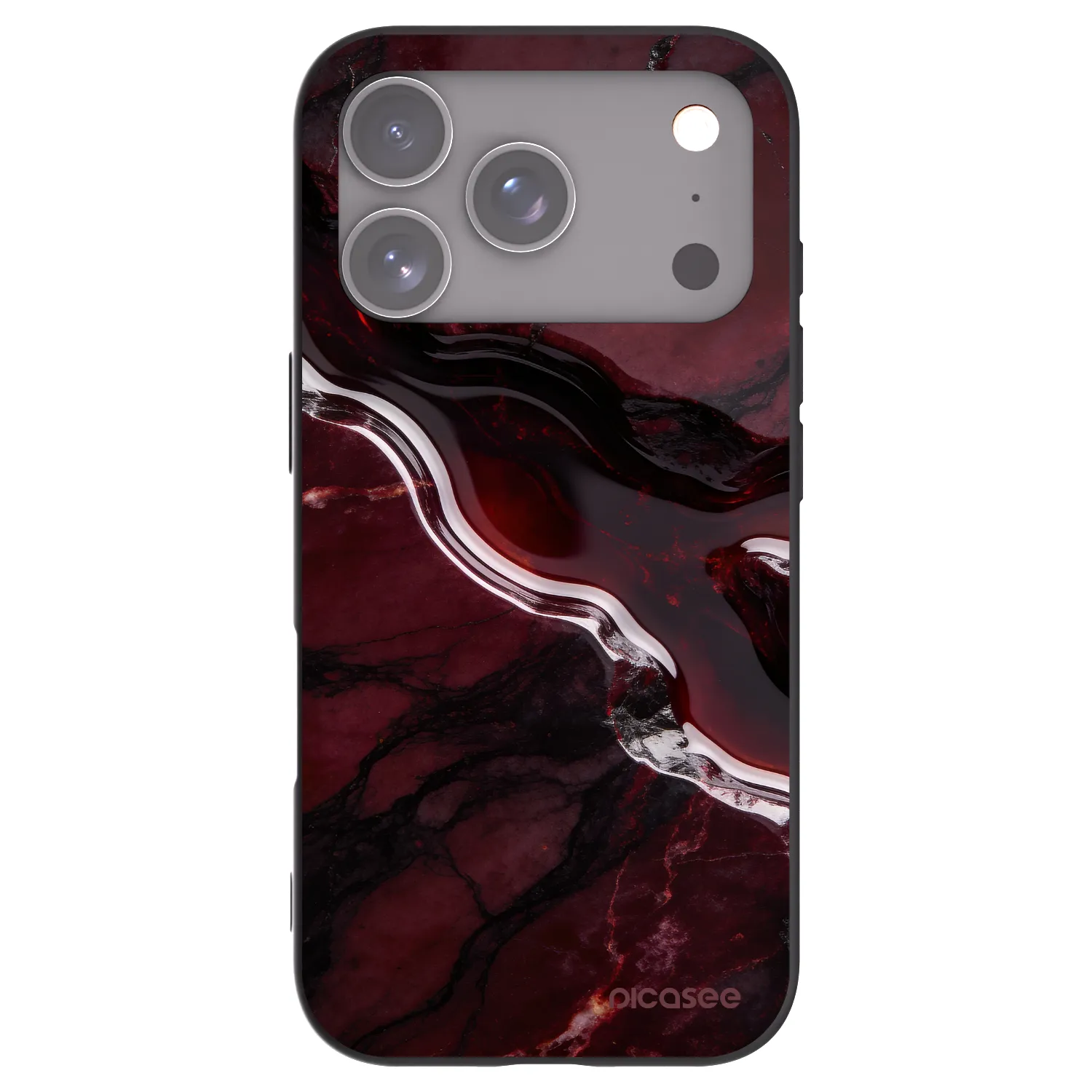 Picasee fekete szilikon tok az alábbi mobiltelefonokra Apple iPhone 17 Pro - Cherry stone