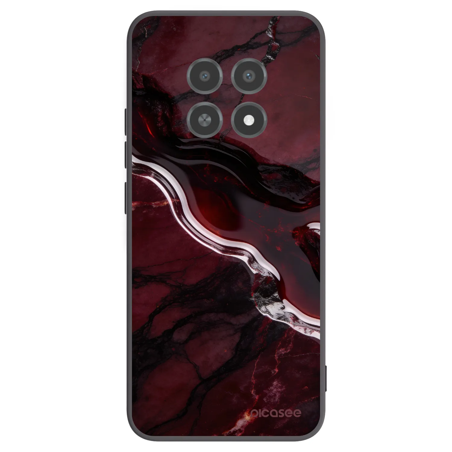Picasee fekete szilikon tok az alábbi mobiltelefonokra Realme 12X - Cherry stone