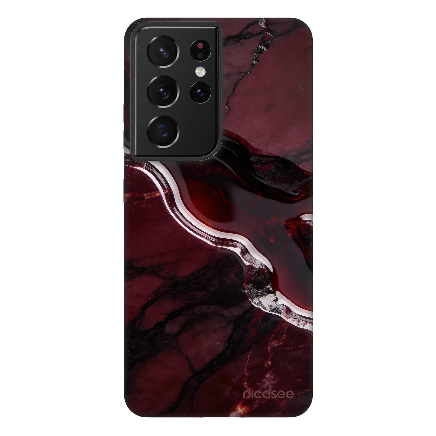 Picasee Fashion Case Samsung Galaxy S21 Ultra 5G G998B - Cherry stone
