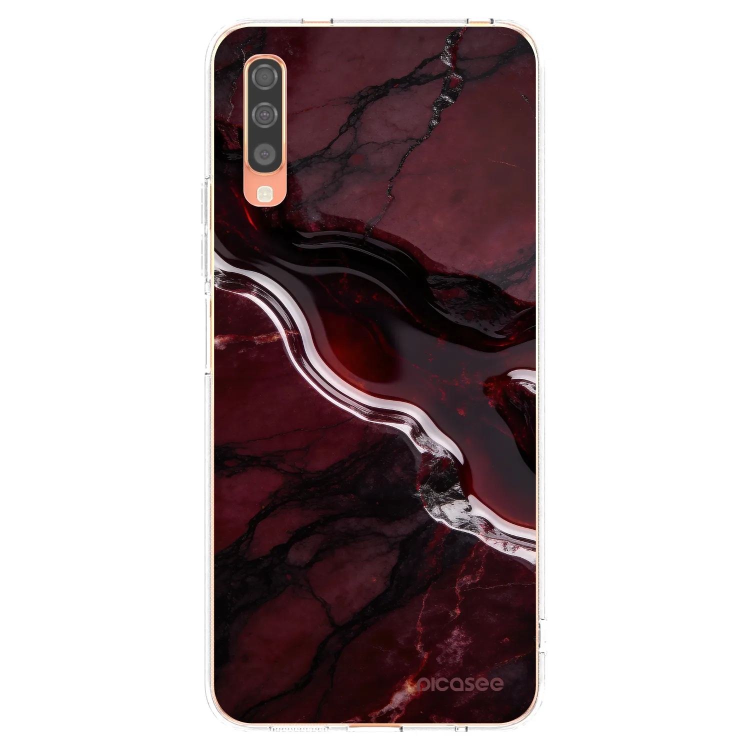 Picasee átlátszó szilikon tok az alábbi mobiltelefonokra Samsung Galaxy A70 A705F - Cherry stone