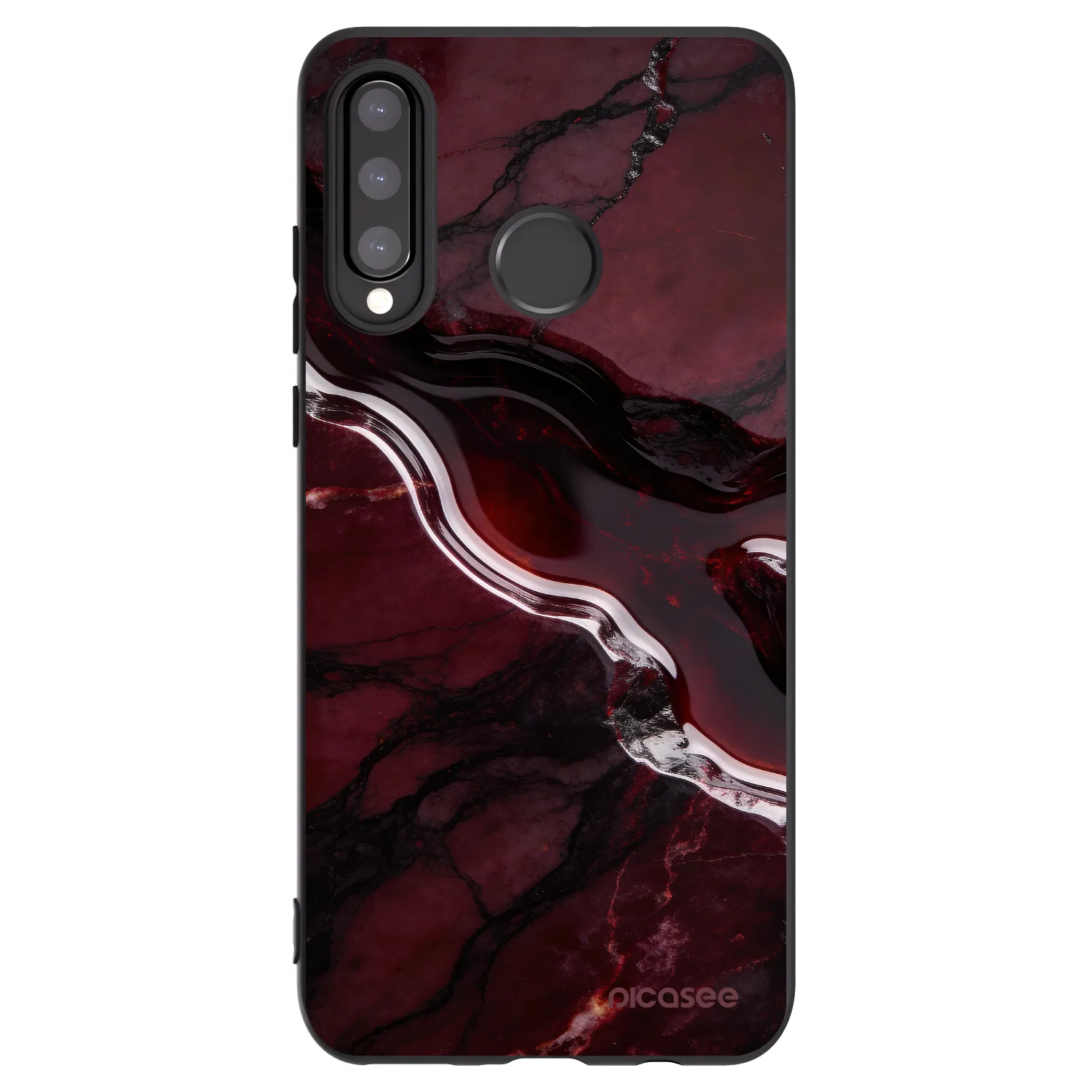 Picasee fekete szilikon tok az alábbi mobiltelefonokra Huawei P30 Lite - Cherry stone